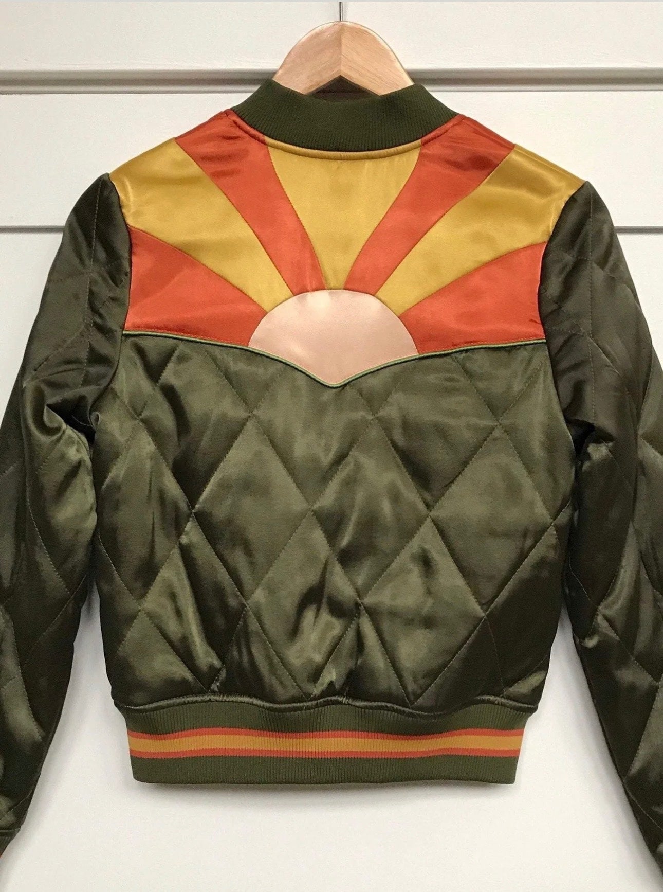 Olive Green Rising Sun Unisex Jacket, photo 3 of 4