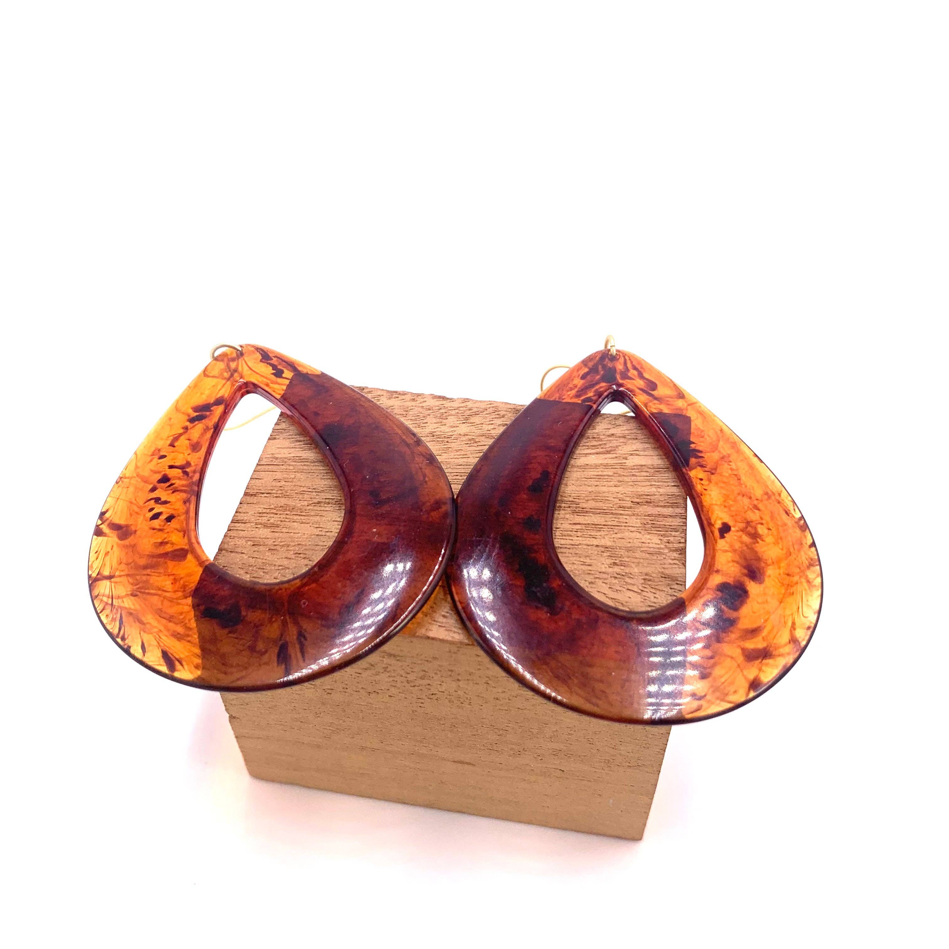 Tortoise Jumbo Teardrop Earrings, photo 5 of 5