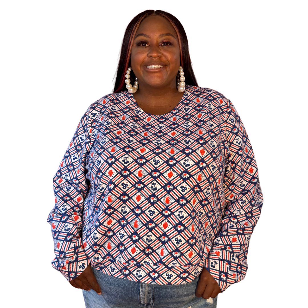 Fruit Picnic French Terry Pullover, photo 6 of 6