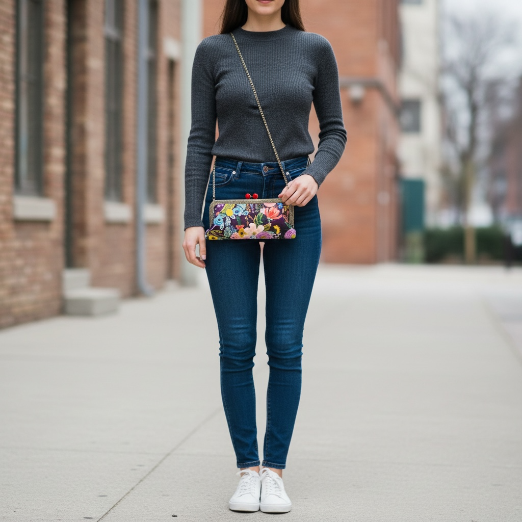 Cell Phone Clutch - Floral Plum, photo 1 of 5