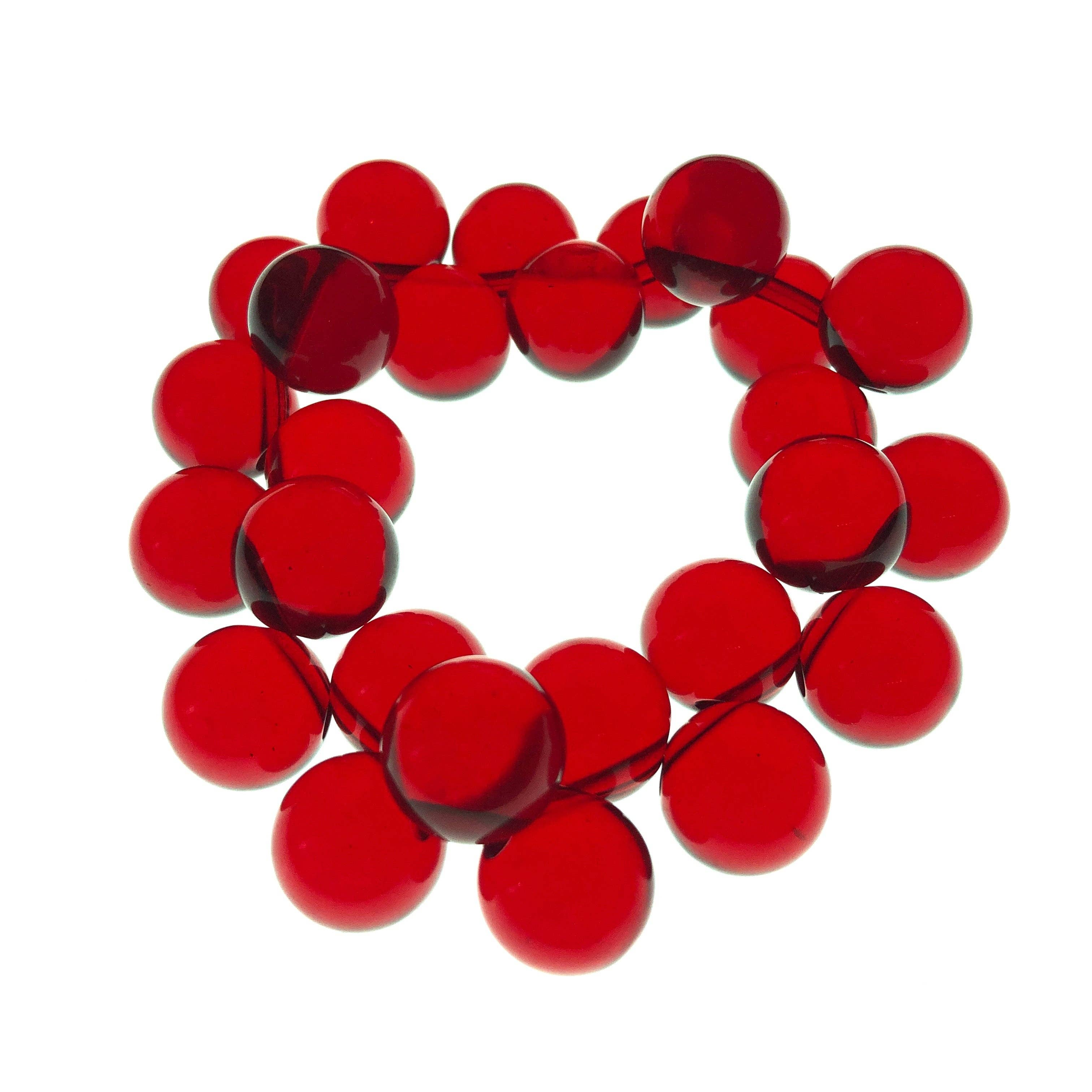 Chunky Button Stackable Stretch Bracelet Red, photo 1 of 2