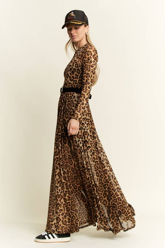 LEOPARD PRINT MESH DRESS, photo 2 of 8