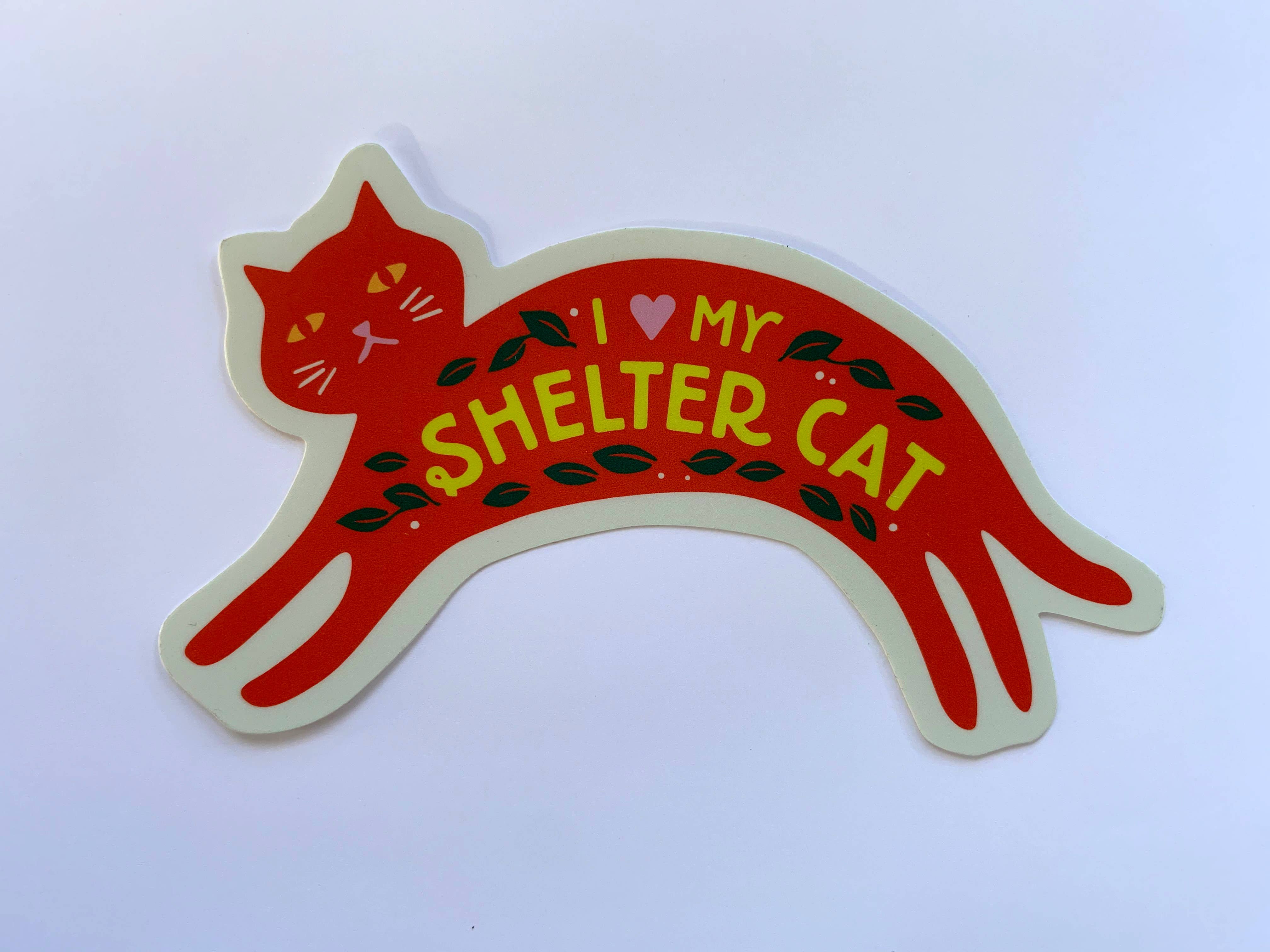 I Love My Shelter Cat Bumper Sticker, photo 2 of 3