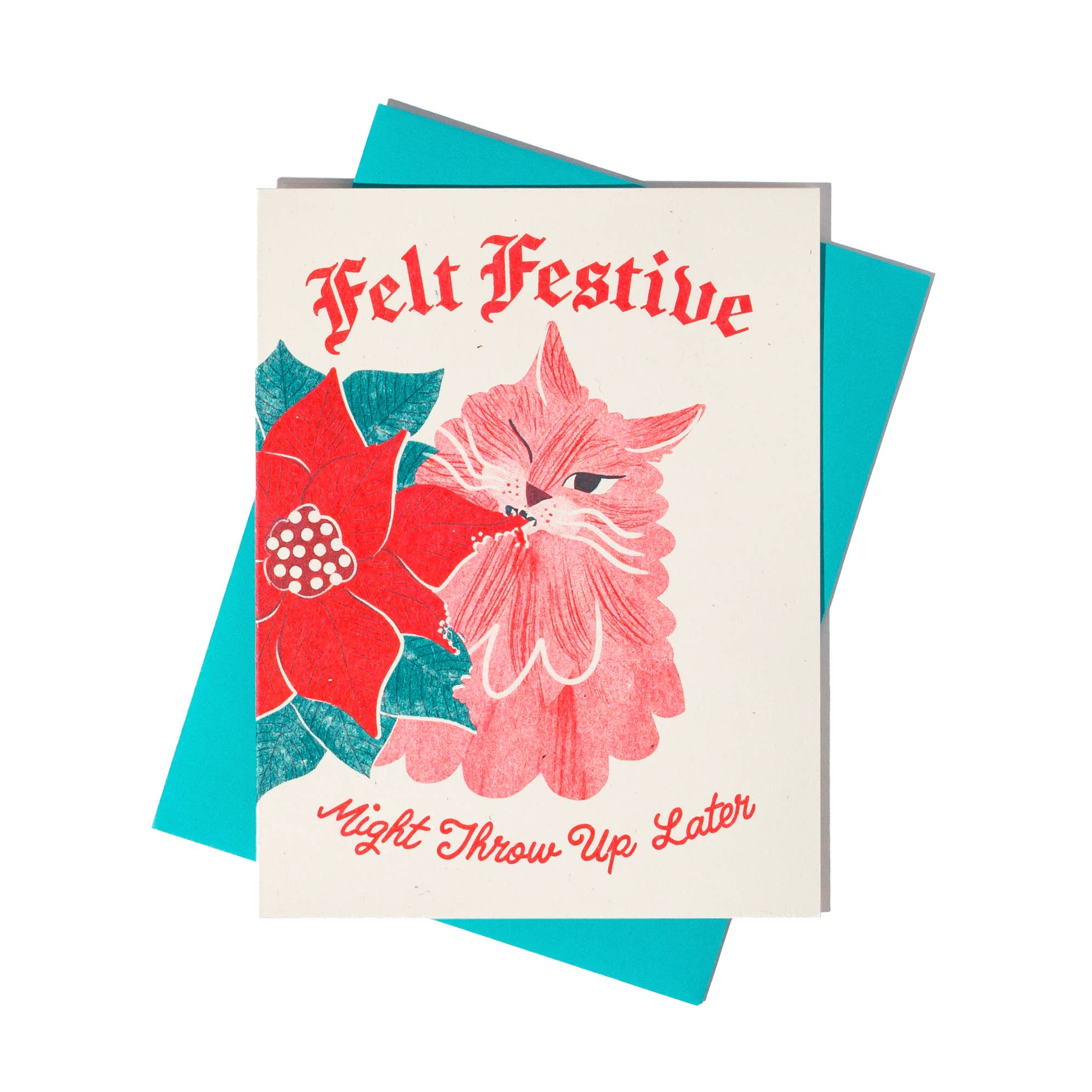 Felt Festive - Risograph Holiday Card, photo 2 of 5