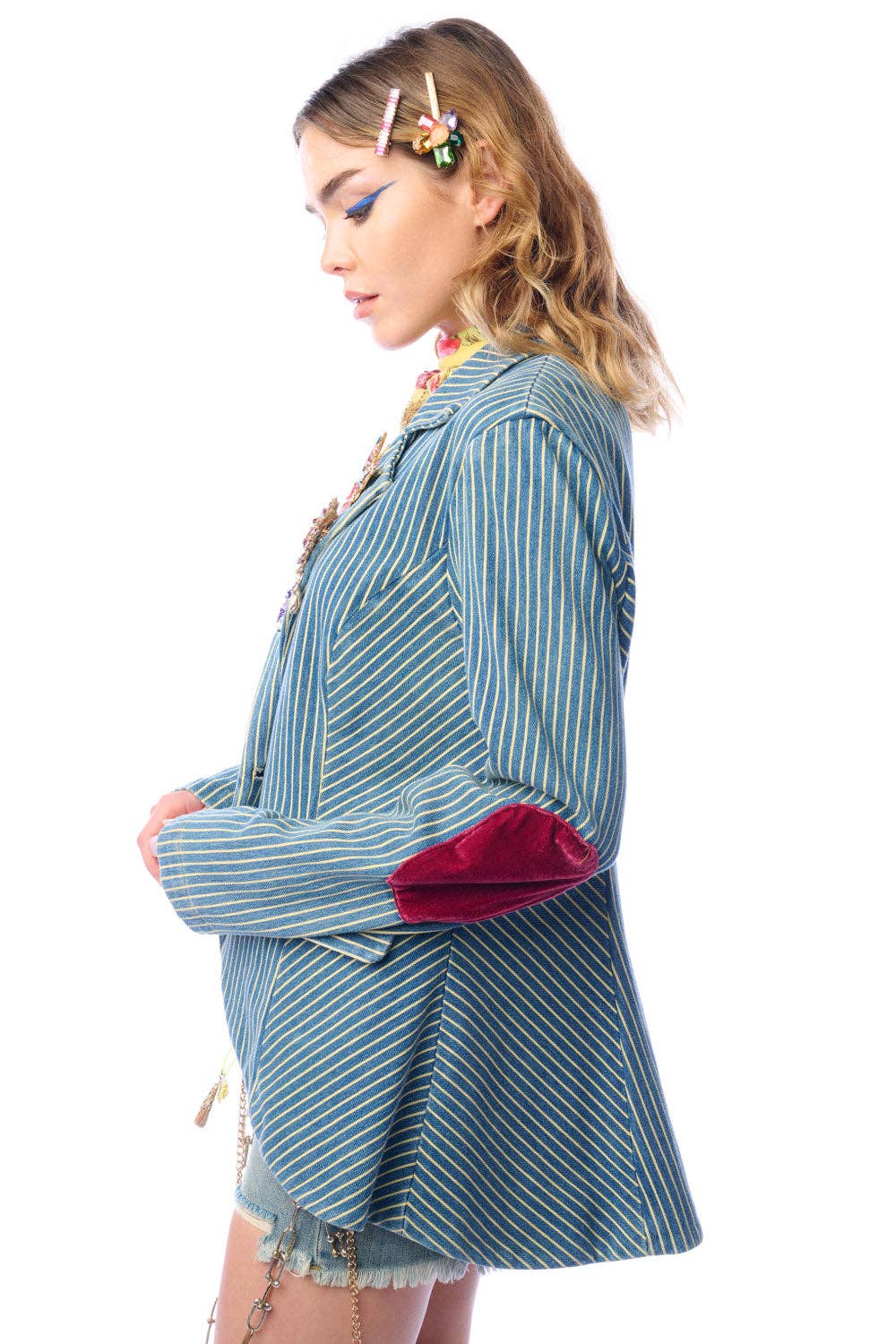 Stripe Denim Blazer, photo 3 of 8
