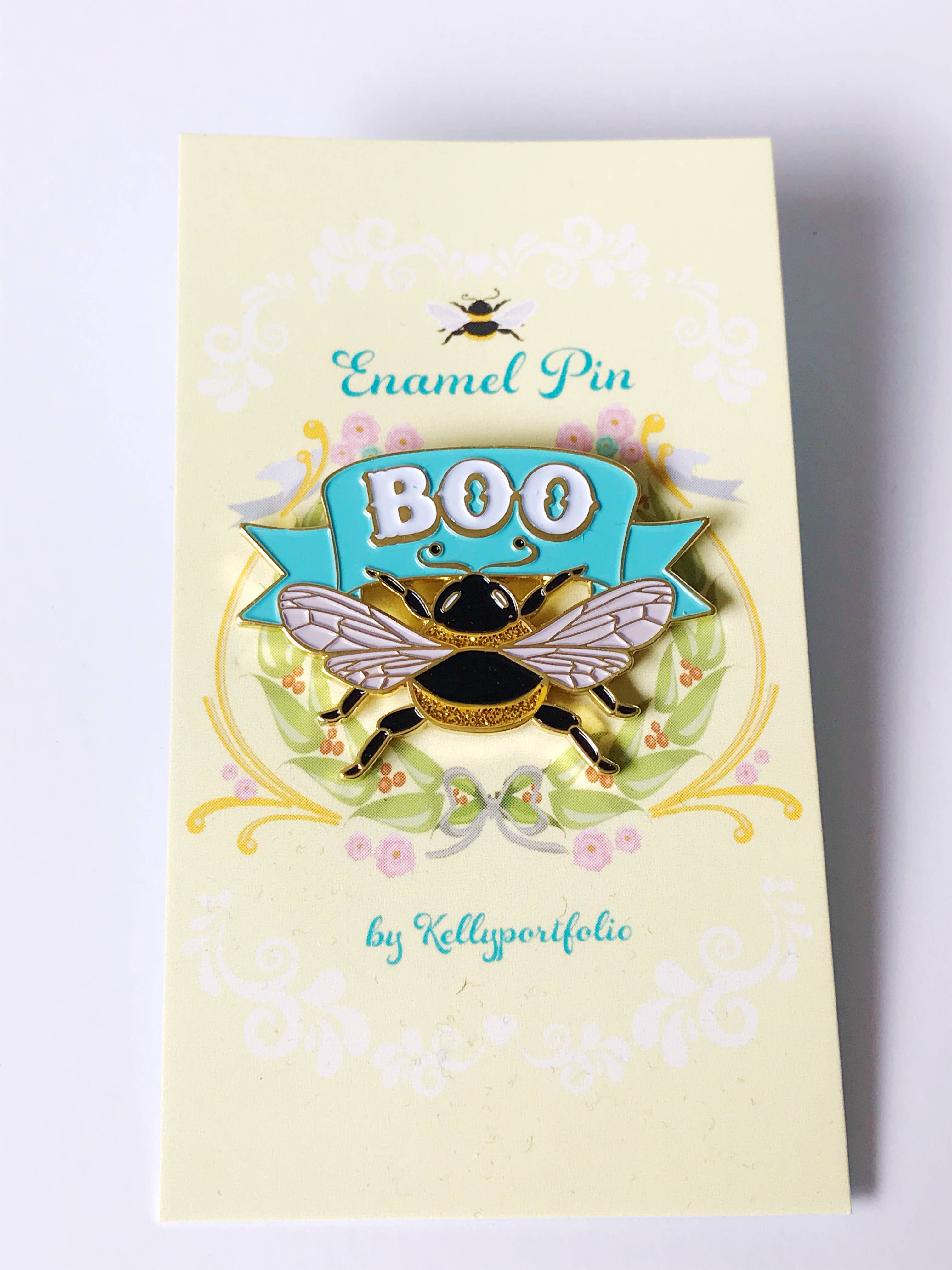 Boo Bee Enamel Pin, photo 2 of 4