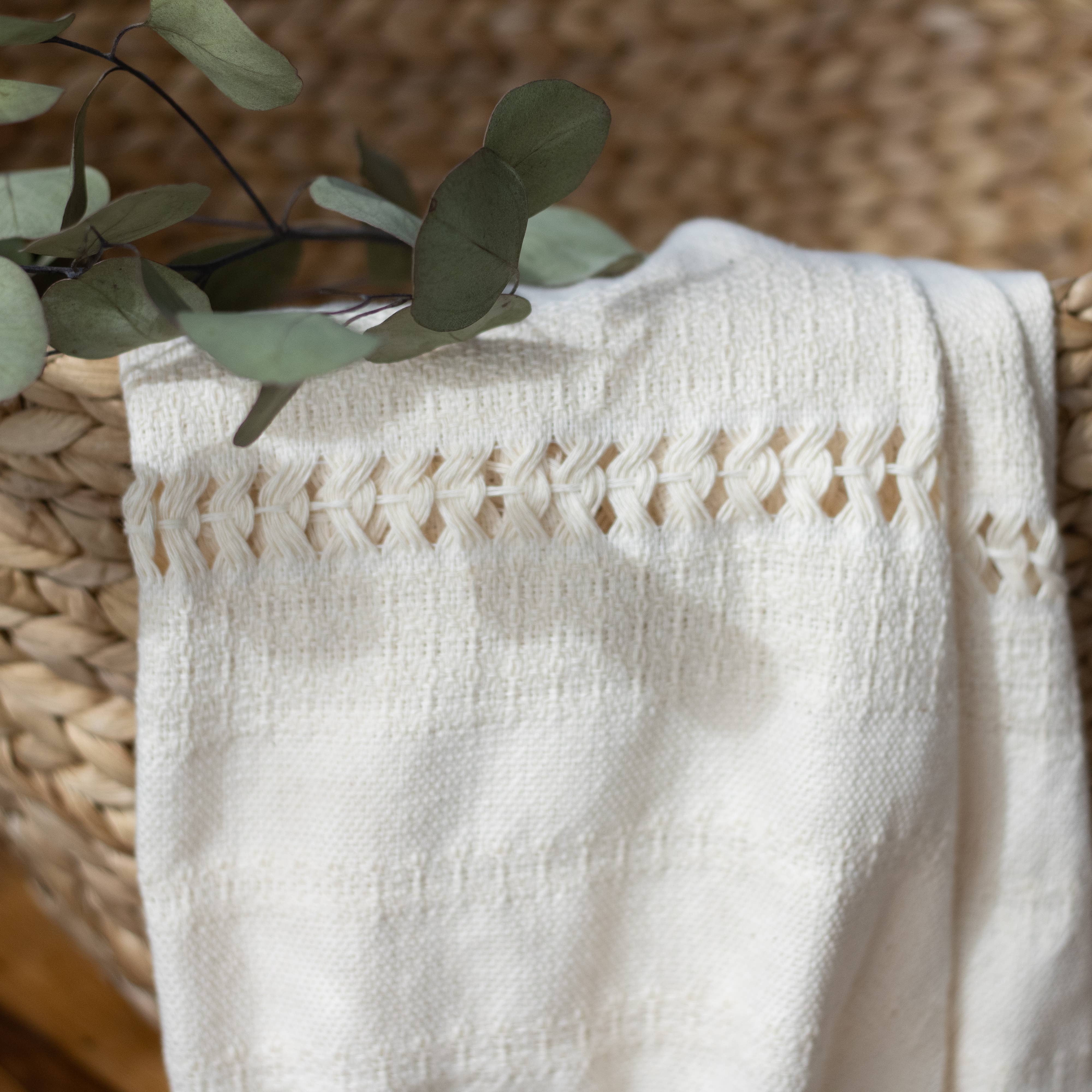 Handwoven Organic Cotton Shawl Wrap - Natural Cotton, photo 8 of 8