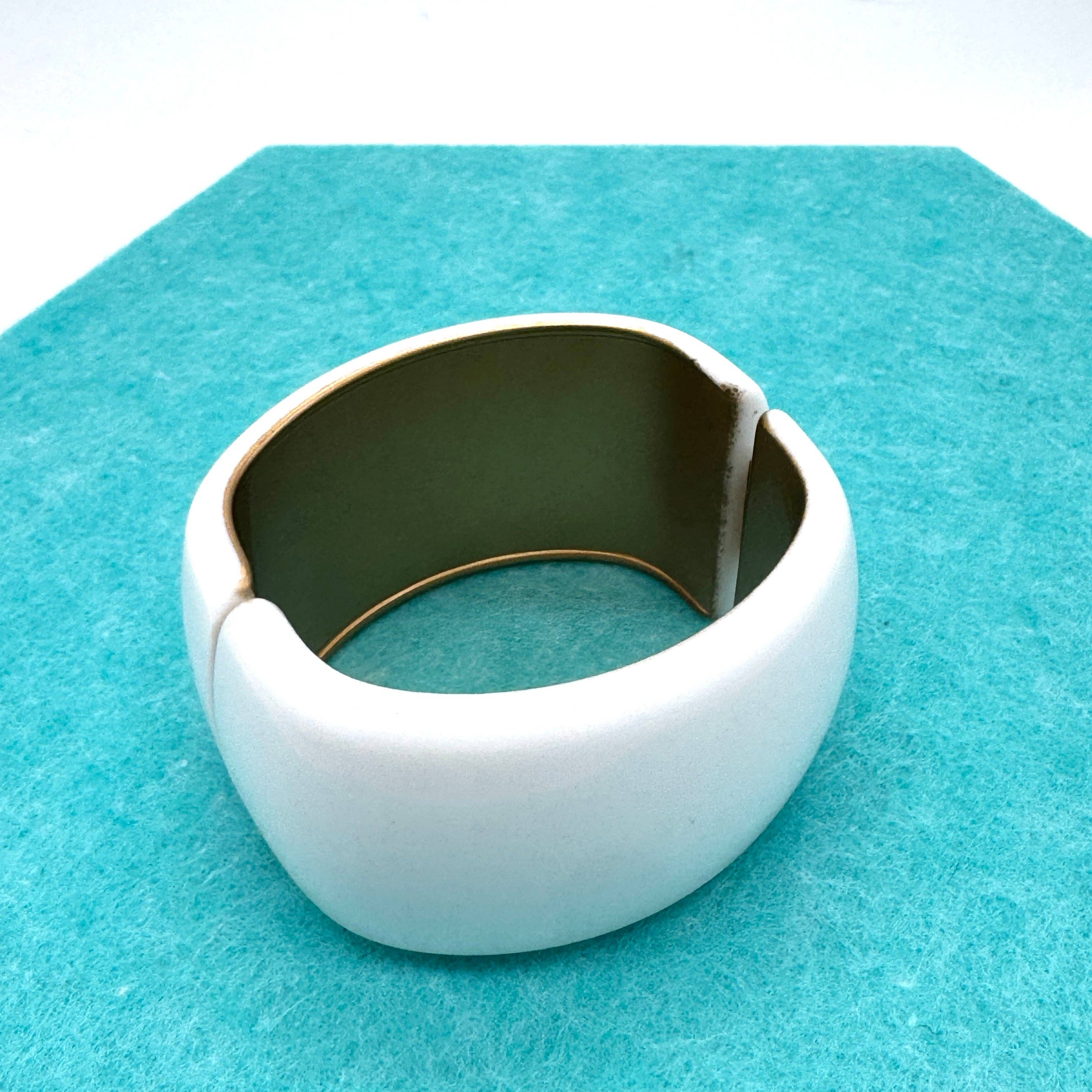 White Gold-Lined Angled Clamper Bracelet, photo 2 of 7