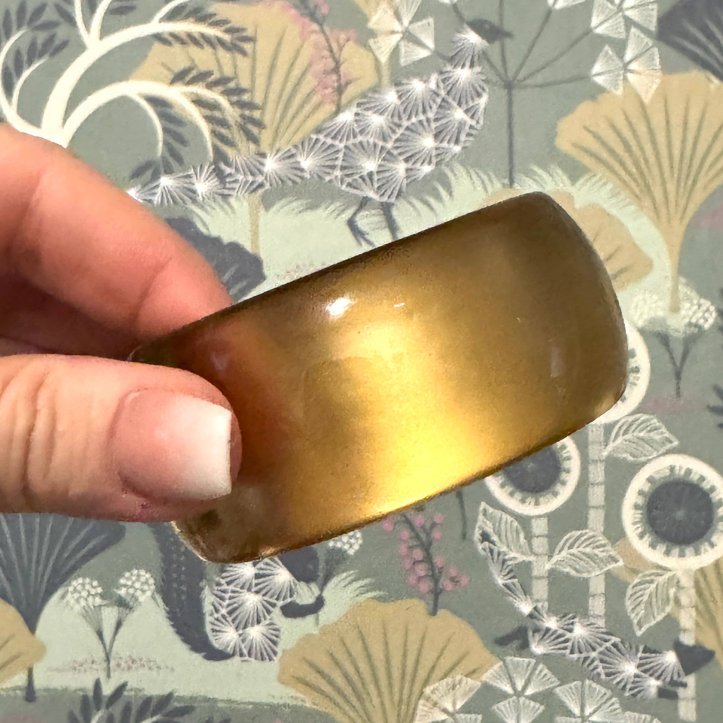 Golden Lining – Vintage Lucite Clamper Bracelet, photo 2 of 6