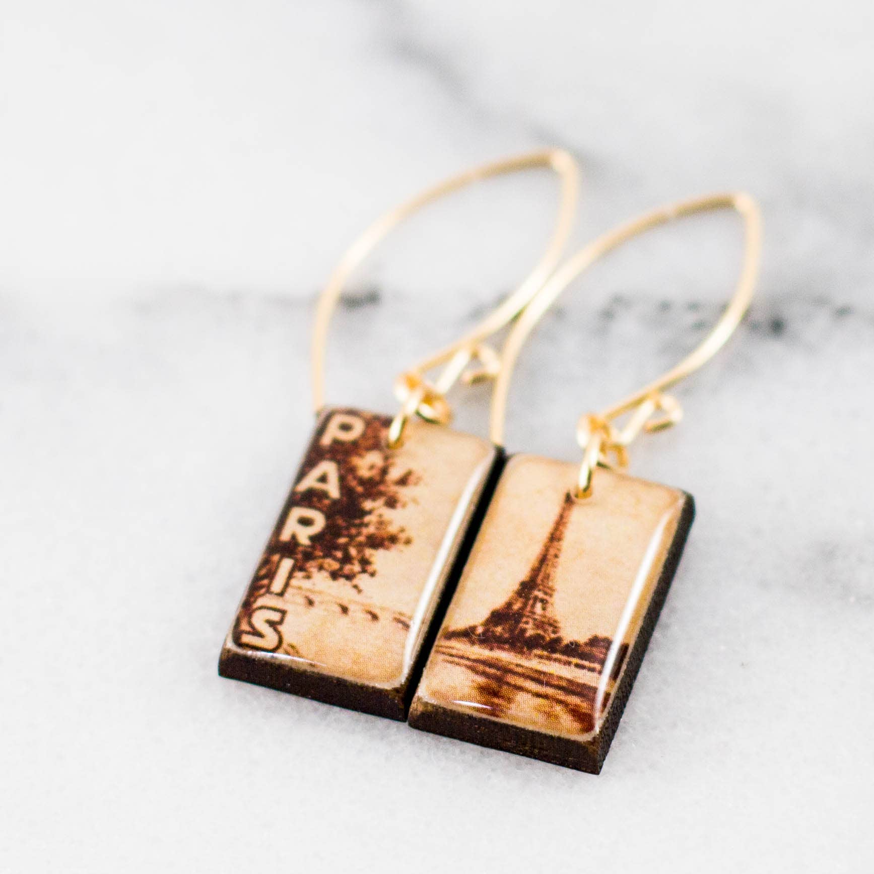Sepia Eiffel Tower Stamps, photo 2 of 2