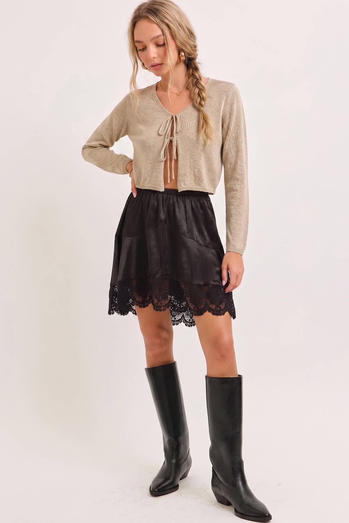 Tiered Lace/Satin Skirt, photo 1 of 6