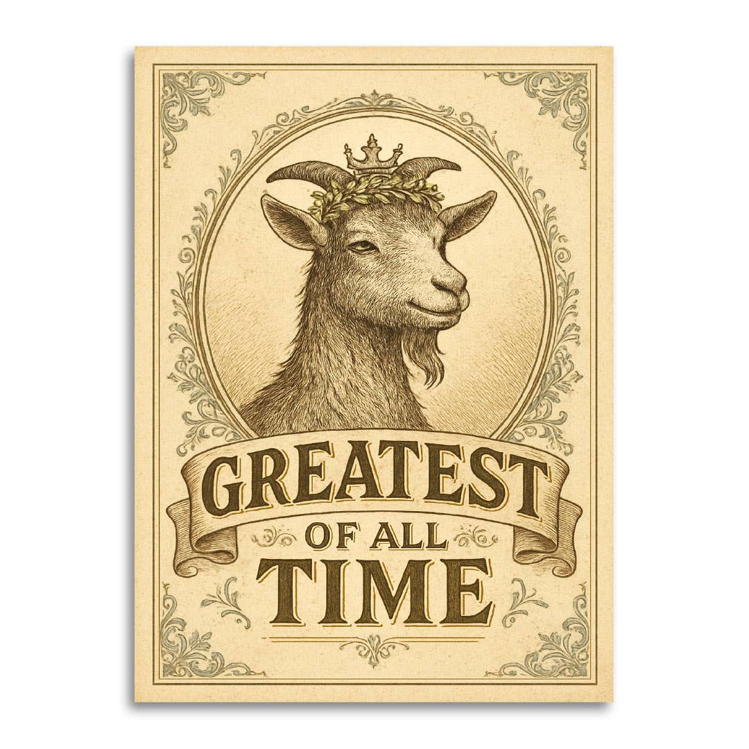 Greatest of All Time Goat – Funny Appreciation Card, photo 1 of 5