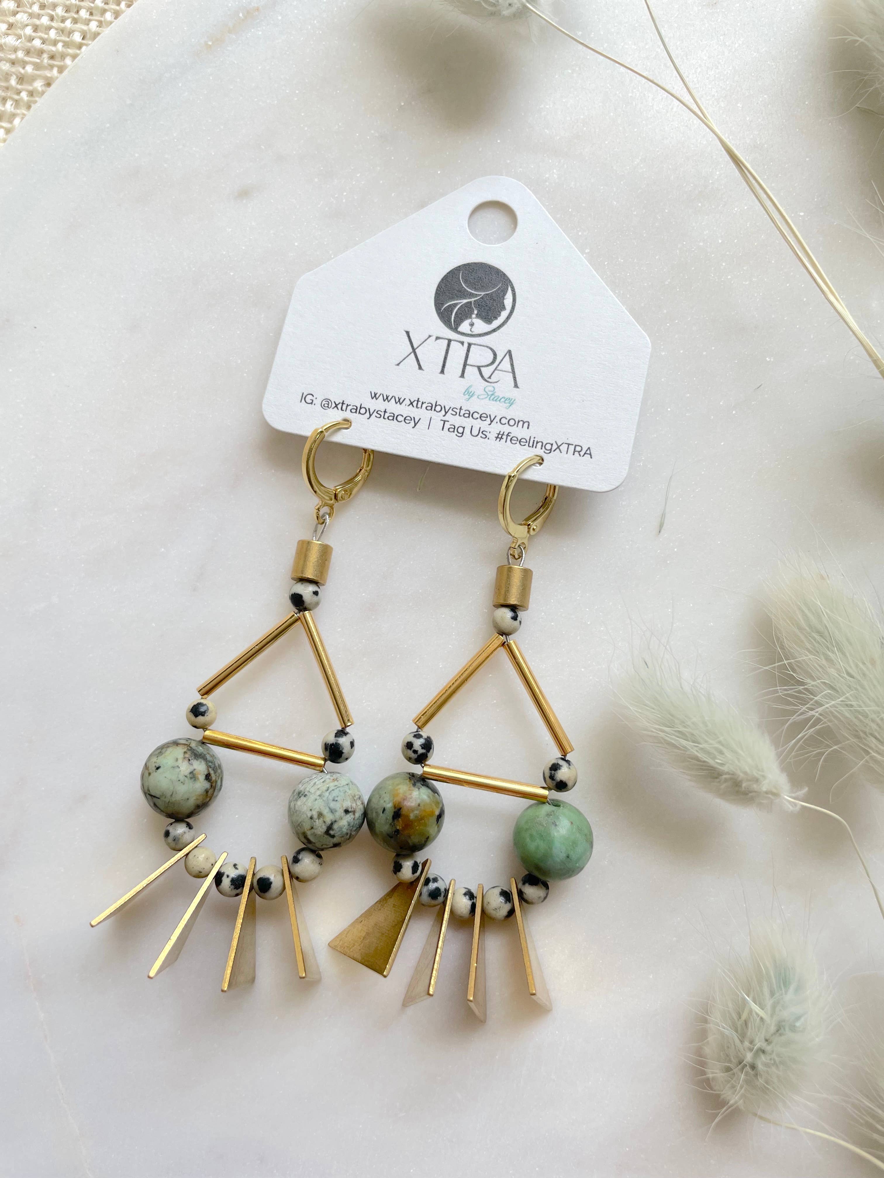 The Sylvi Earring - Large Turquoise Spike Statement Earrings, photo 7 of 8