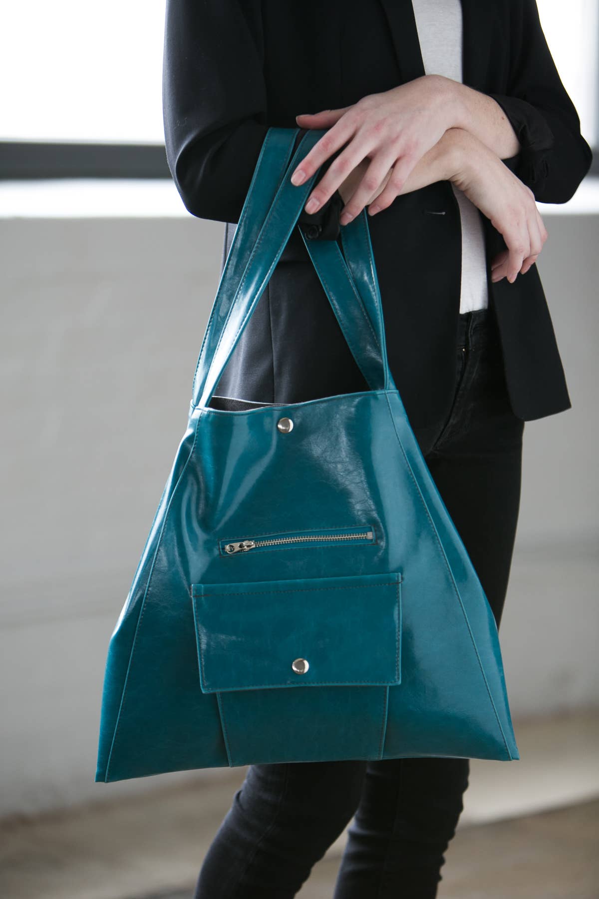 Metier Tote for laptops Machine Washable Bags made in USA - Teal, photo 1 of 5