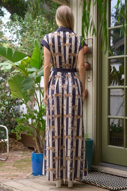 LEOPARD STRIPE PANEL SHIRT DRESS, photo 3 of 4