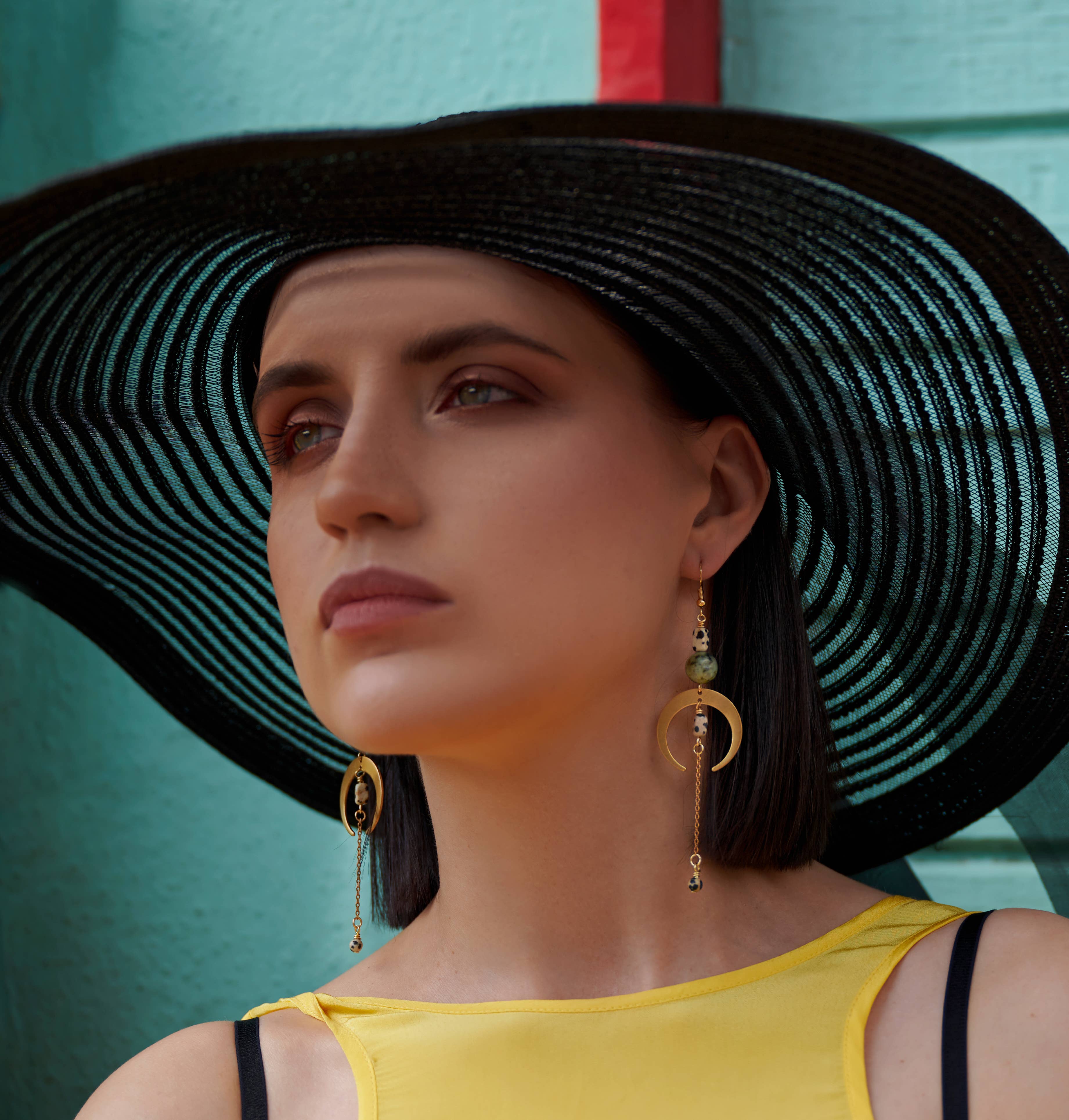 The Sasha Earring - African Turquoise, photo 4 of 8