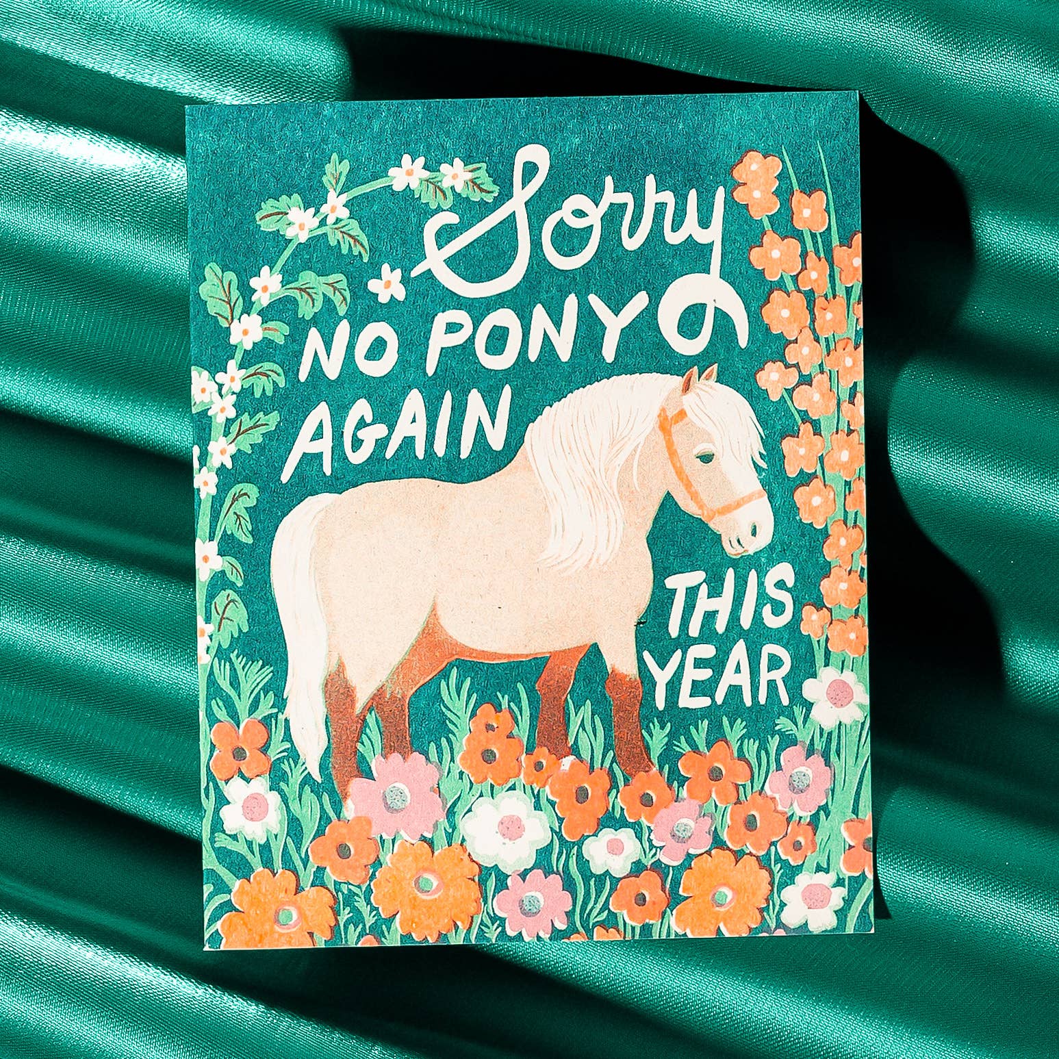 No Pony Birthday - Risograph Card, photo 1 of 3