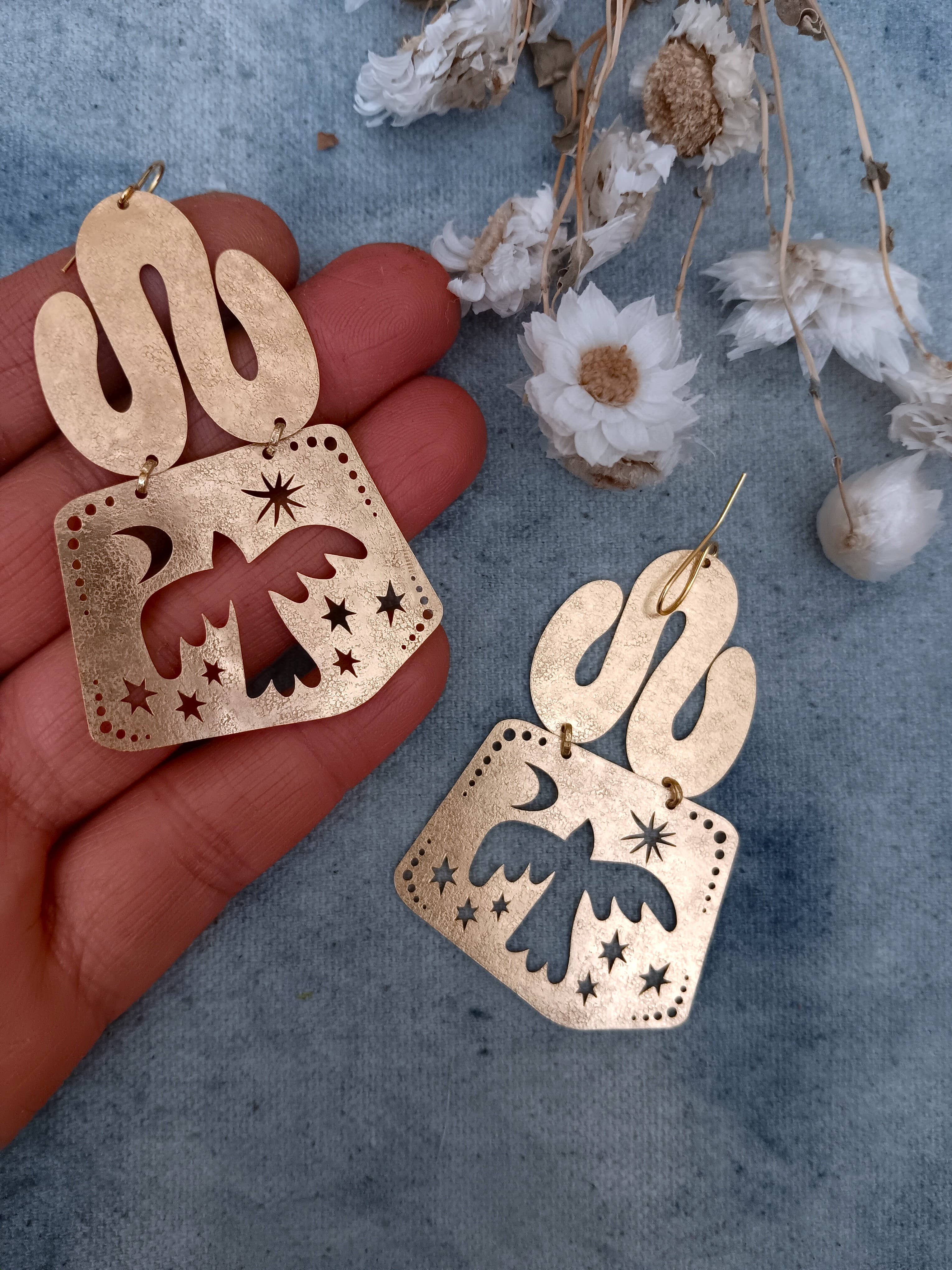 Bird,Brass Earrings, photo 2 of 2