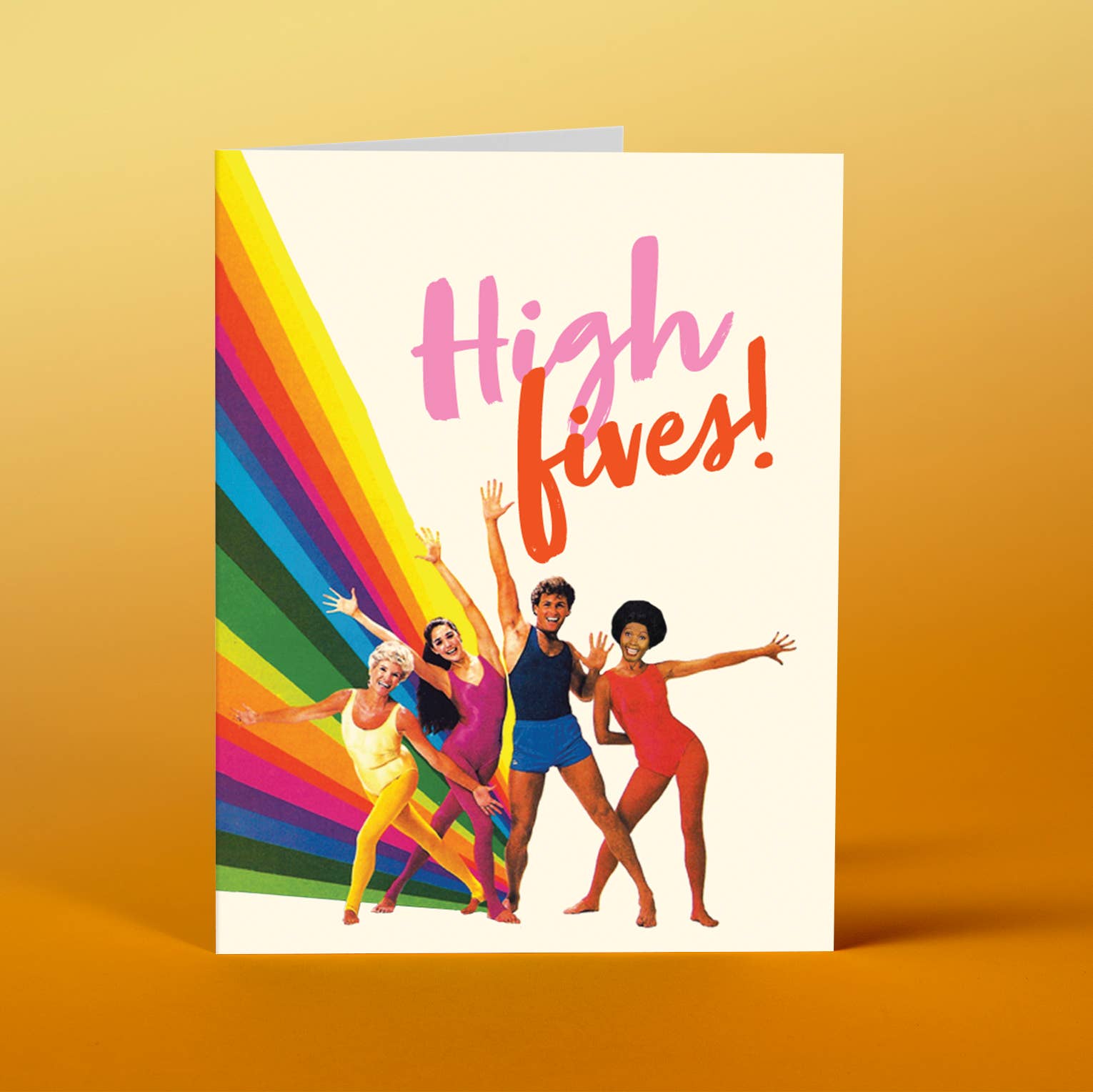 HIGH FIVES 80's congratulations card, photo 1 of 2