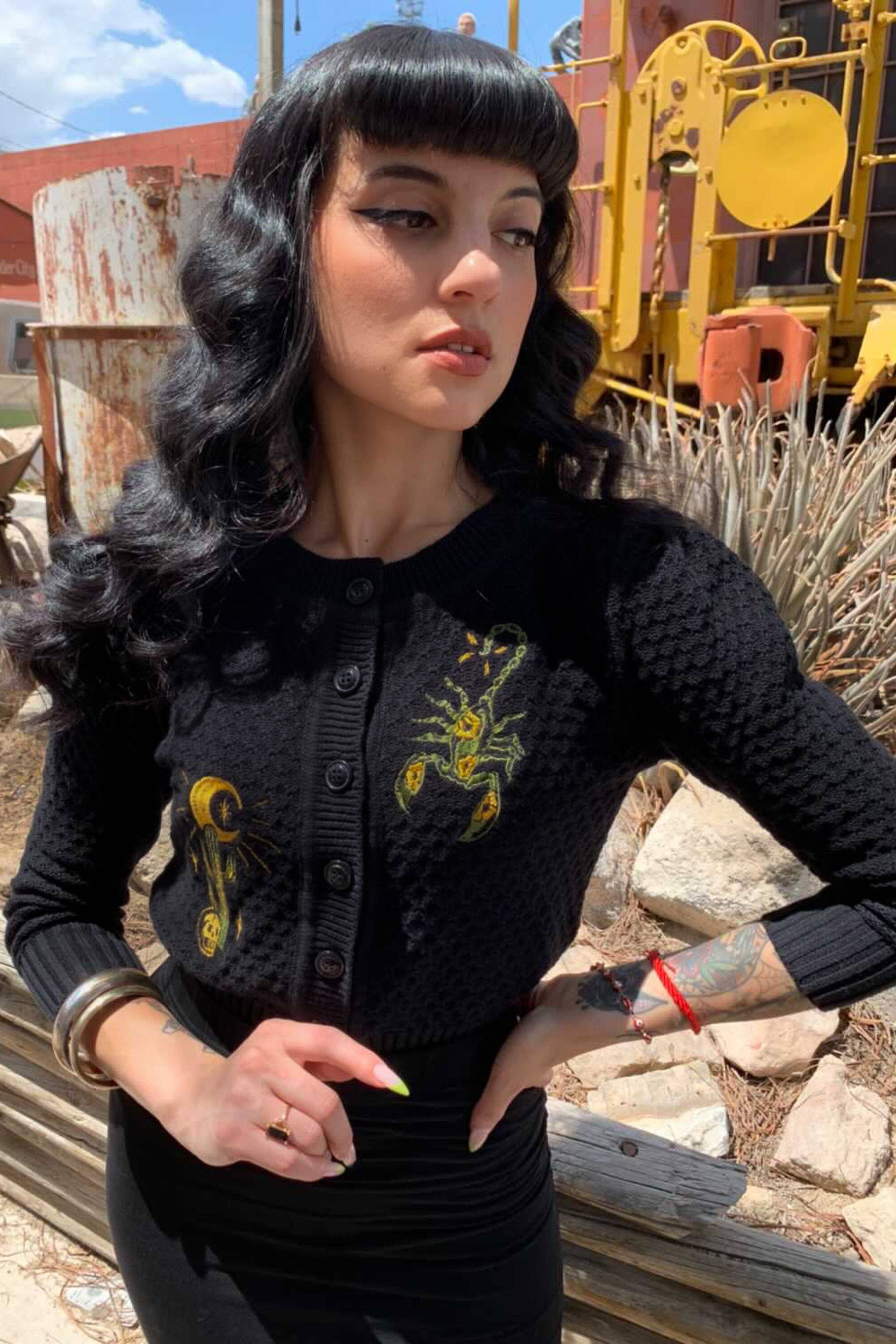 The Scorpion Cardigan in Blk, photo 2 of 6