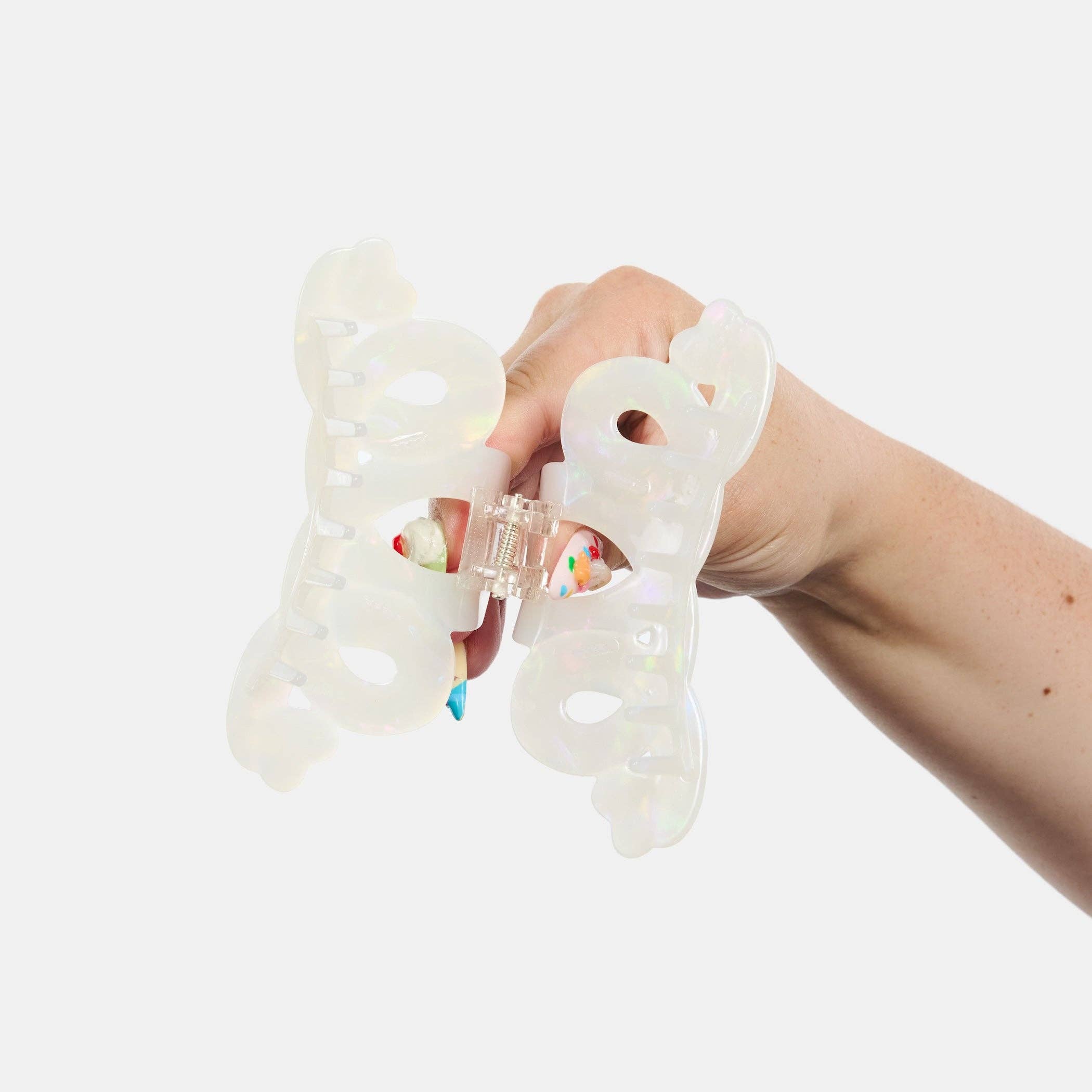 Large Heart Loop Claw in Opal, photo 5 of 5
