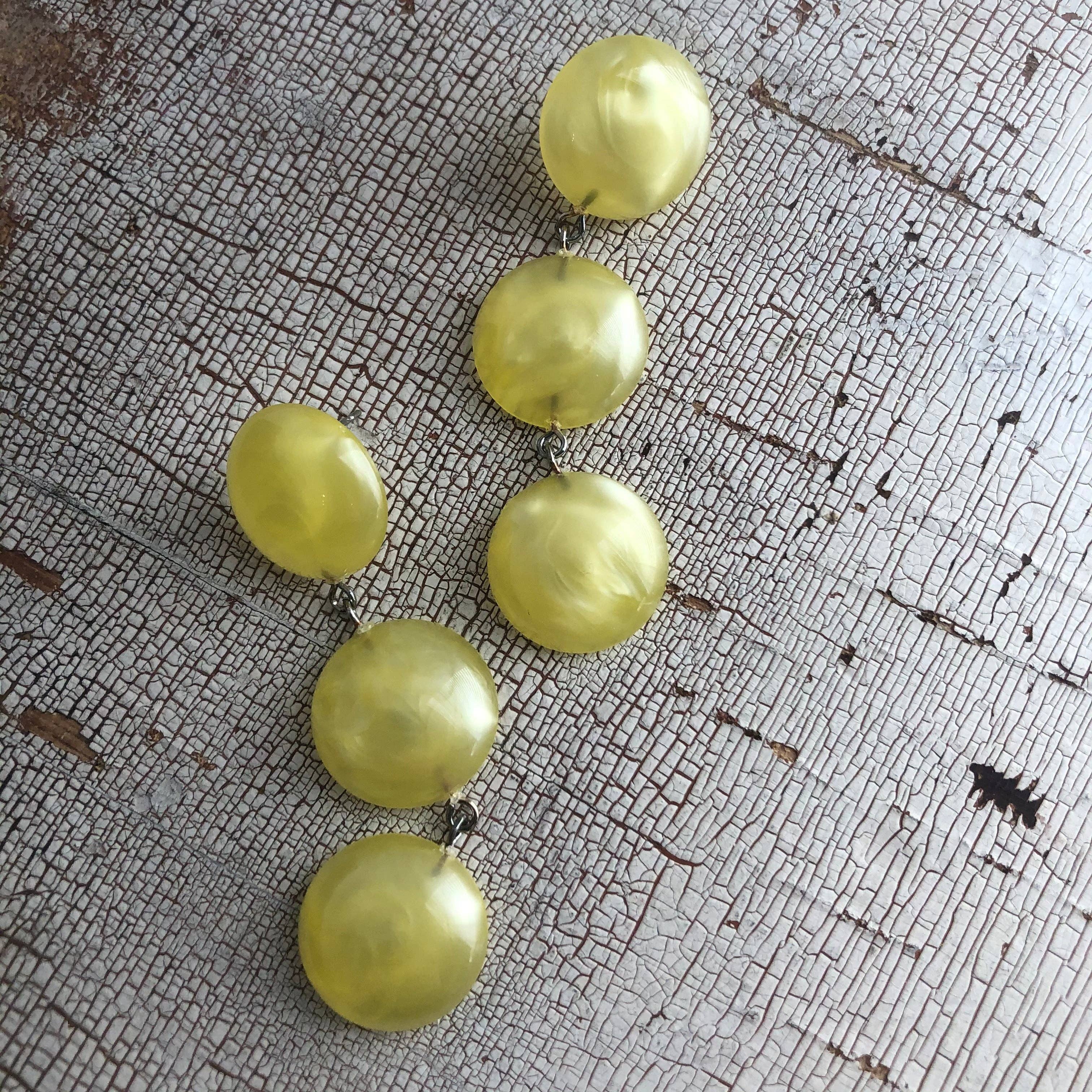 Yellow Aura Glow Tri Dot Drop Earrings, photo 2 of 2