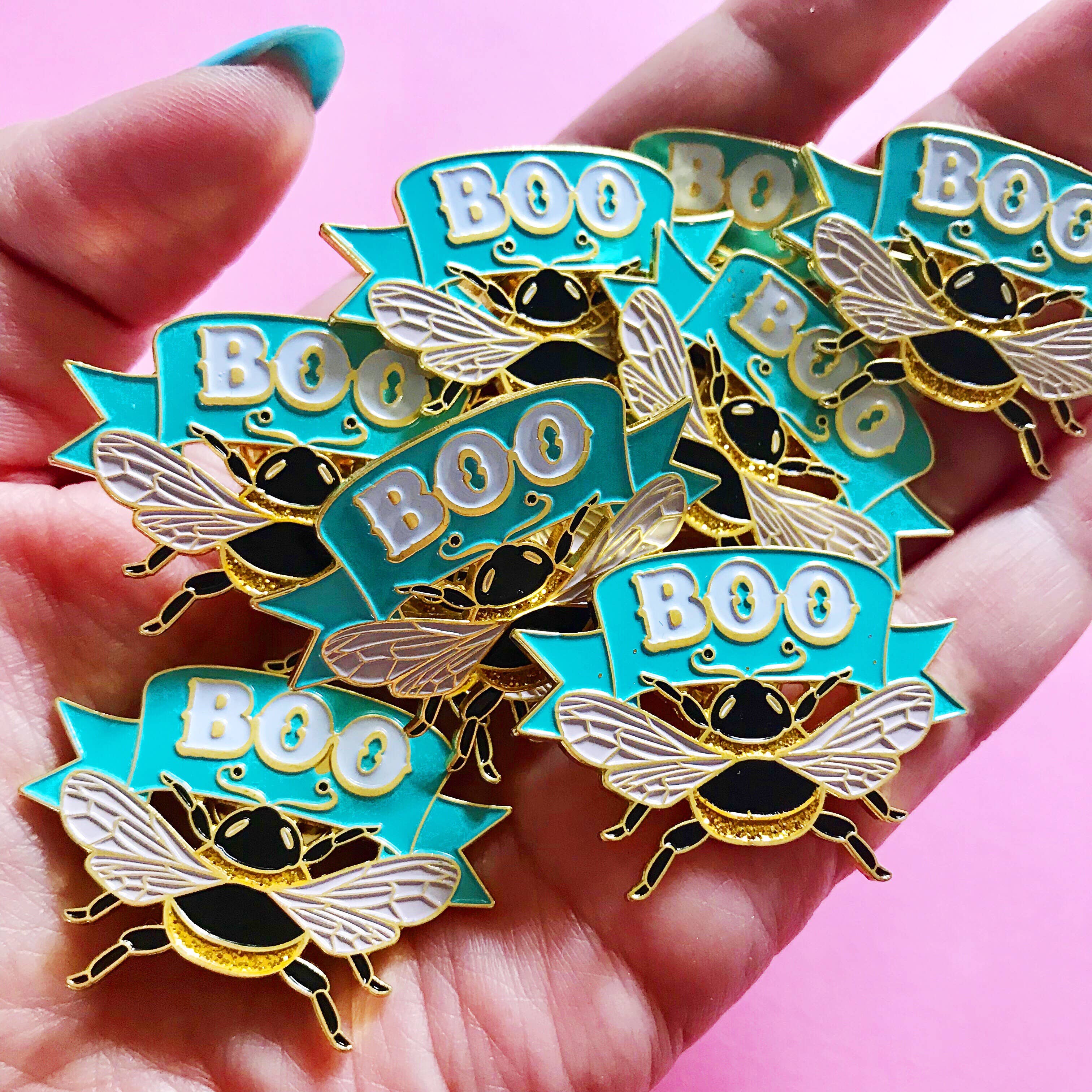 Boo Bee Enamel Pin, photo 4 of 4