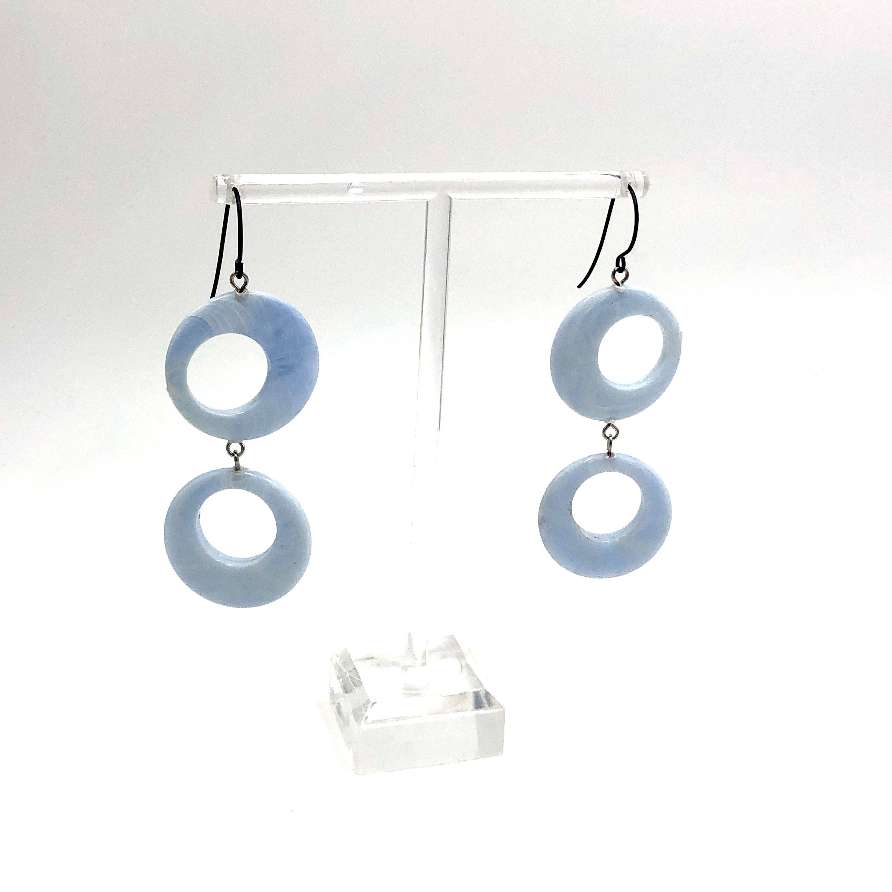 Frozen Blue Marcia Earrings, photo 5 of 5