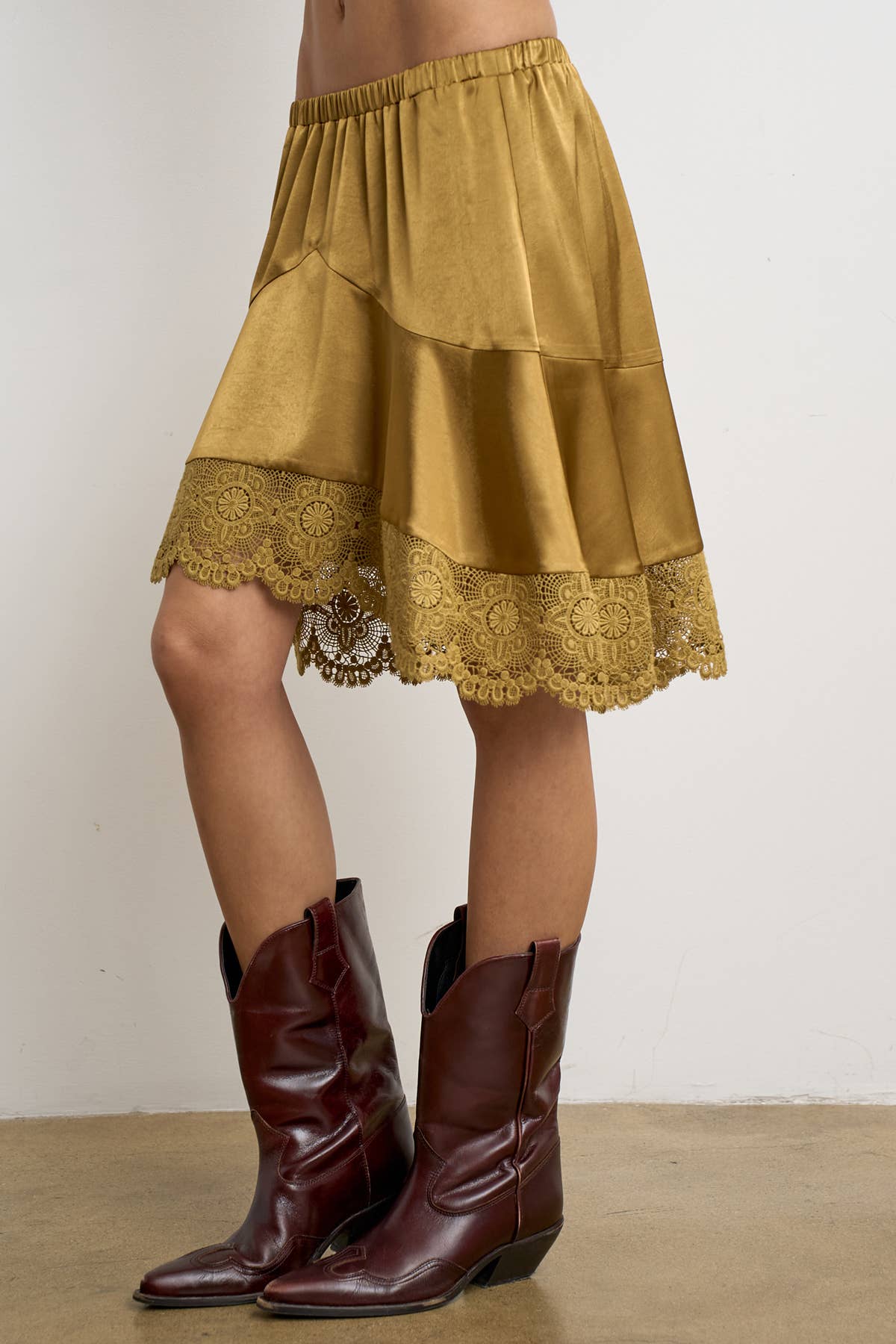Tiered Lace/Satin Skirt, photo 2 of 6