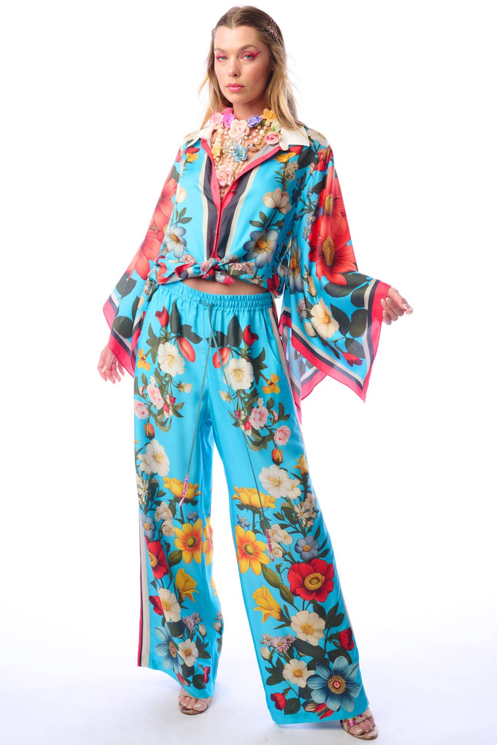 Floral Garden Pants: Blue, photo 8 of 8