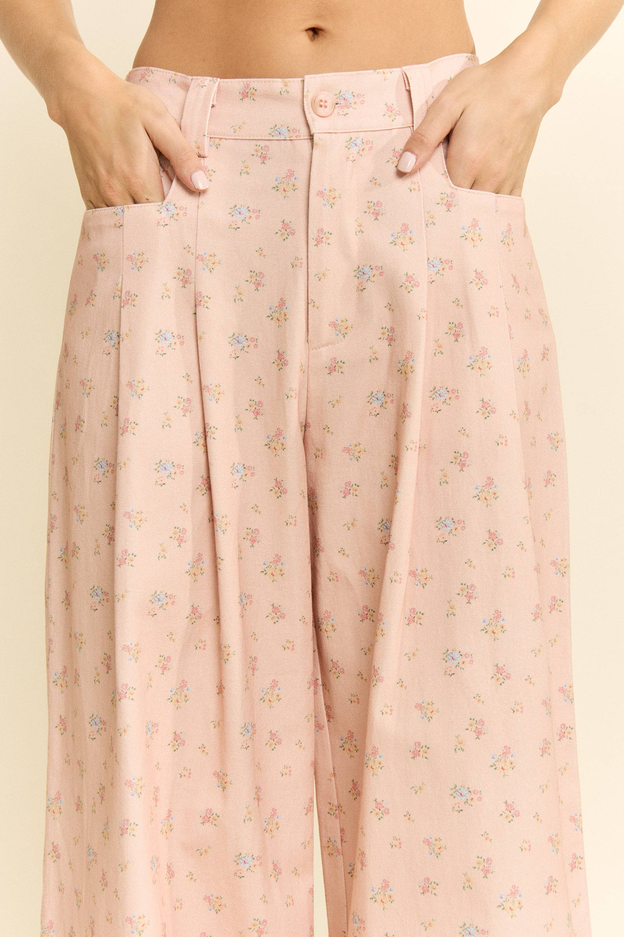 FLORAL WIDE LEG PANTS MAUVE, photo 5 of 8