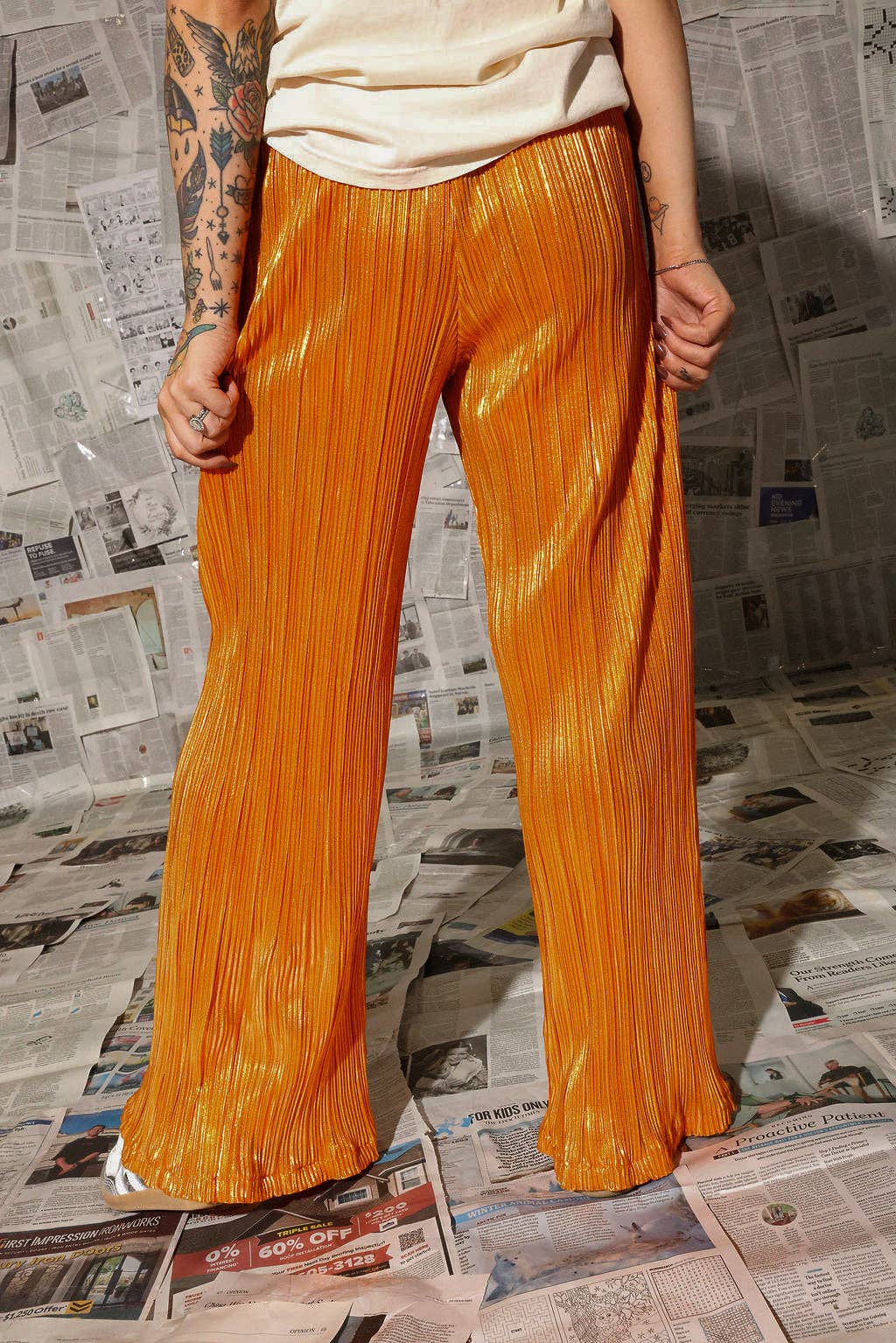 Orange Crush Metallic Pants, photo 3 of 8