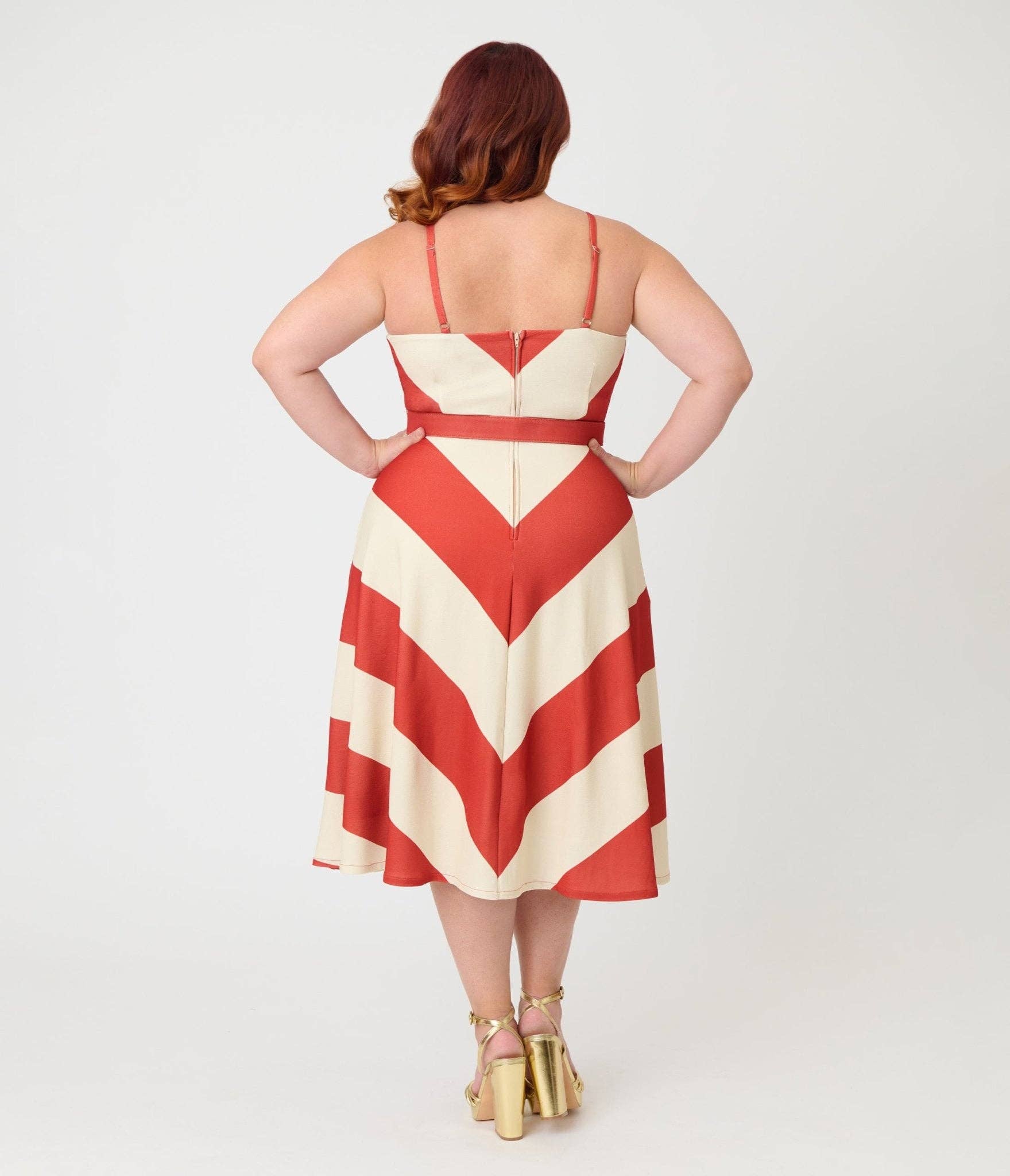 Chevron Midi Dress - 1x - 2x, photo 2 of 5