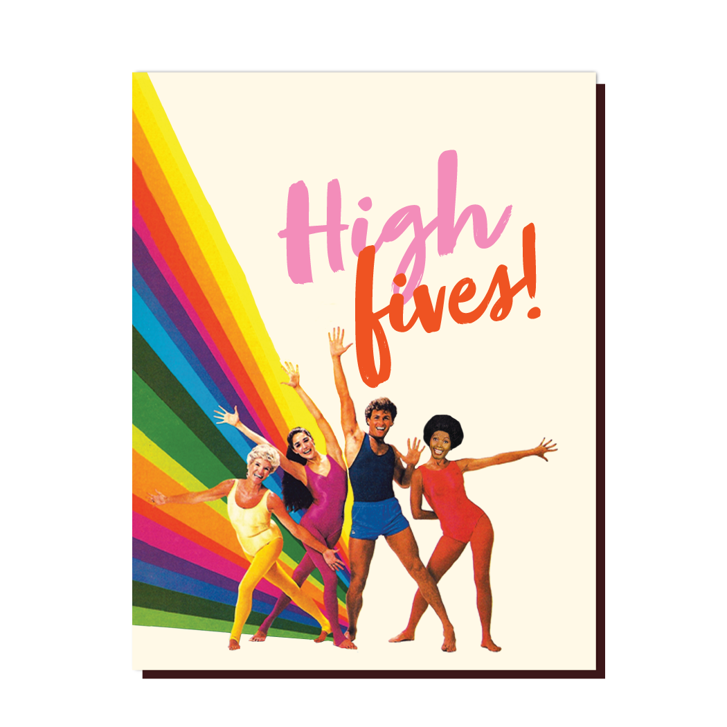 HIGH FIVES 80's congratulations card, photo 2 of 2