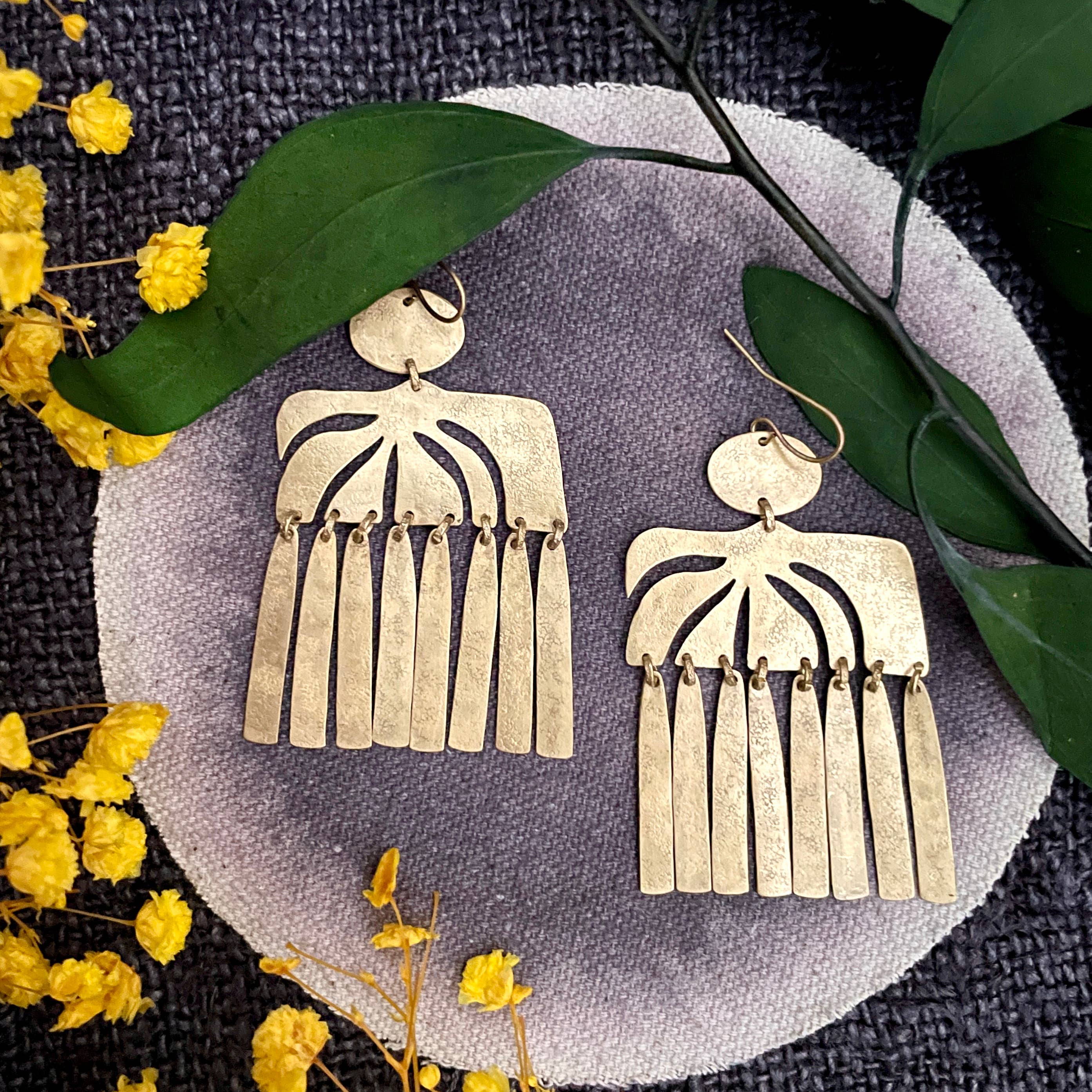Brass Earrings, Bohemian, photo 2 of 2