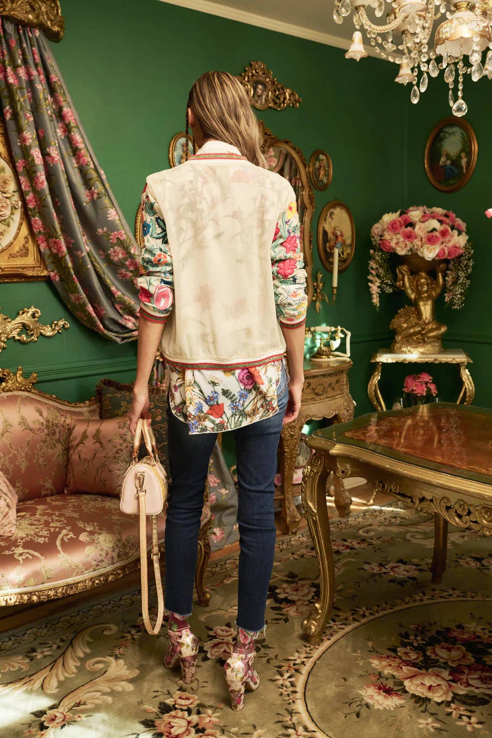 Embroidered Bomber Jacket : Ivory Floral, photo 7 of 8