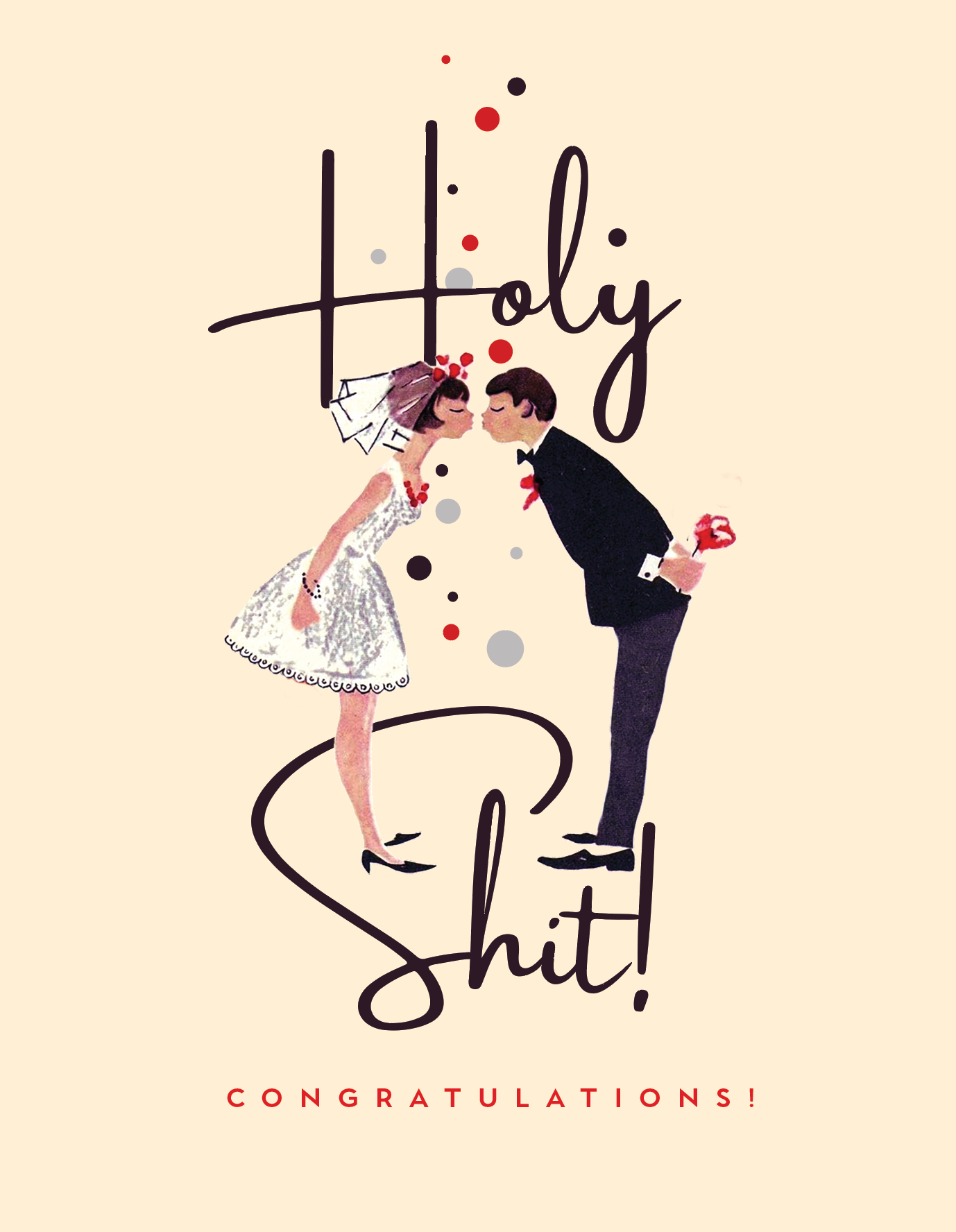HOLY SHIT! wedding card, photo 5 of 6