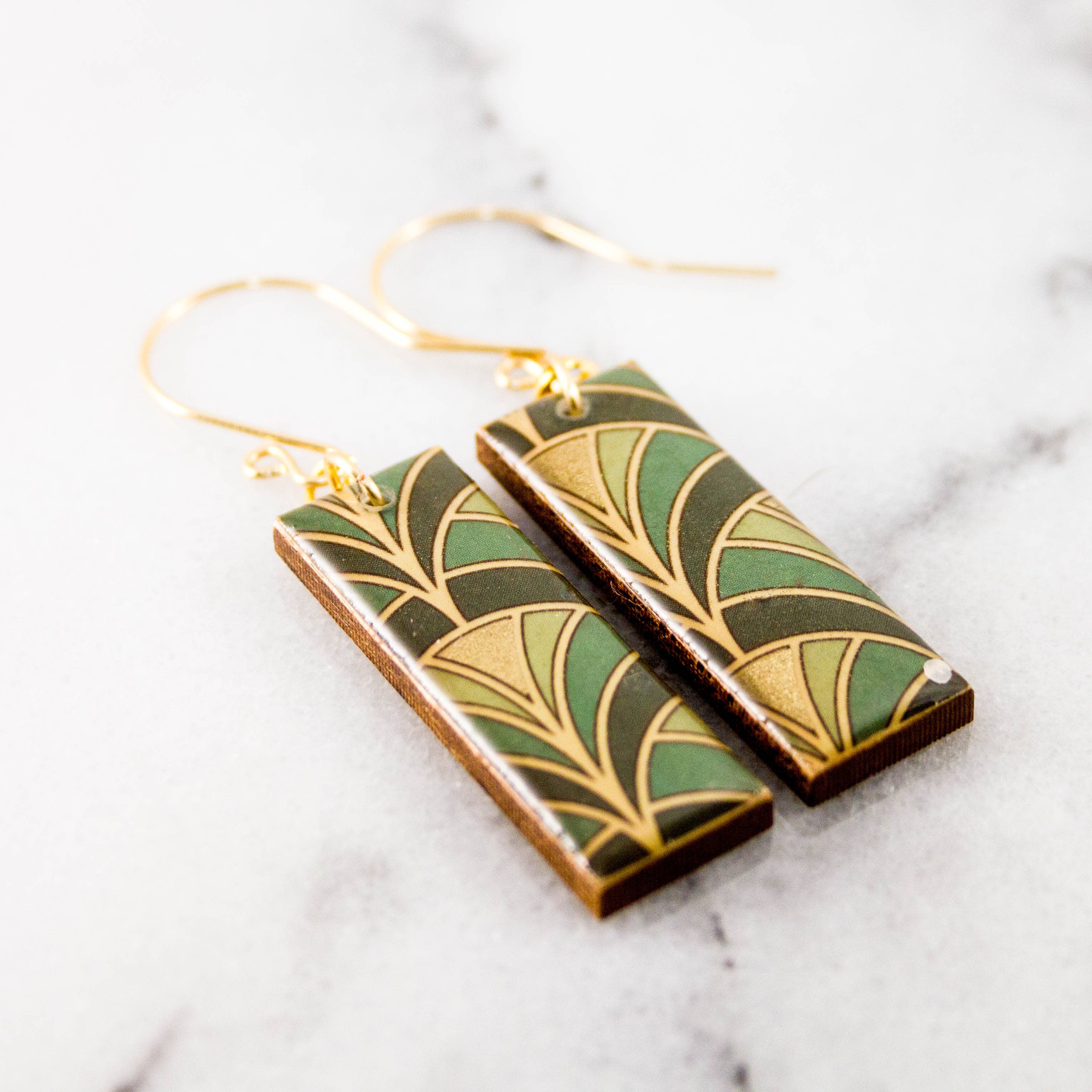 Green+Gold Deco Rectangles
