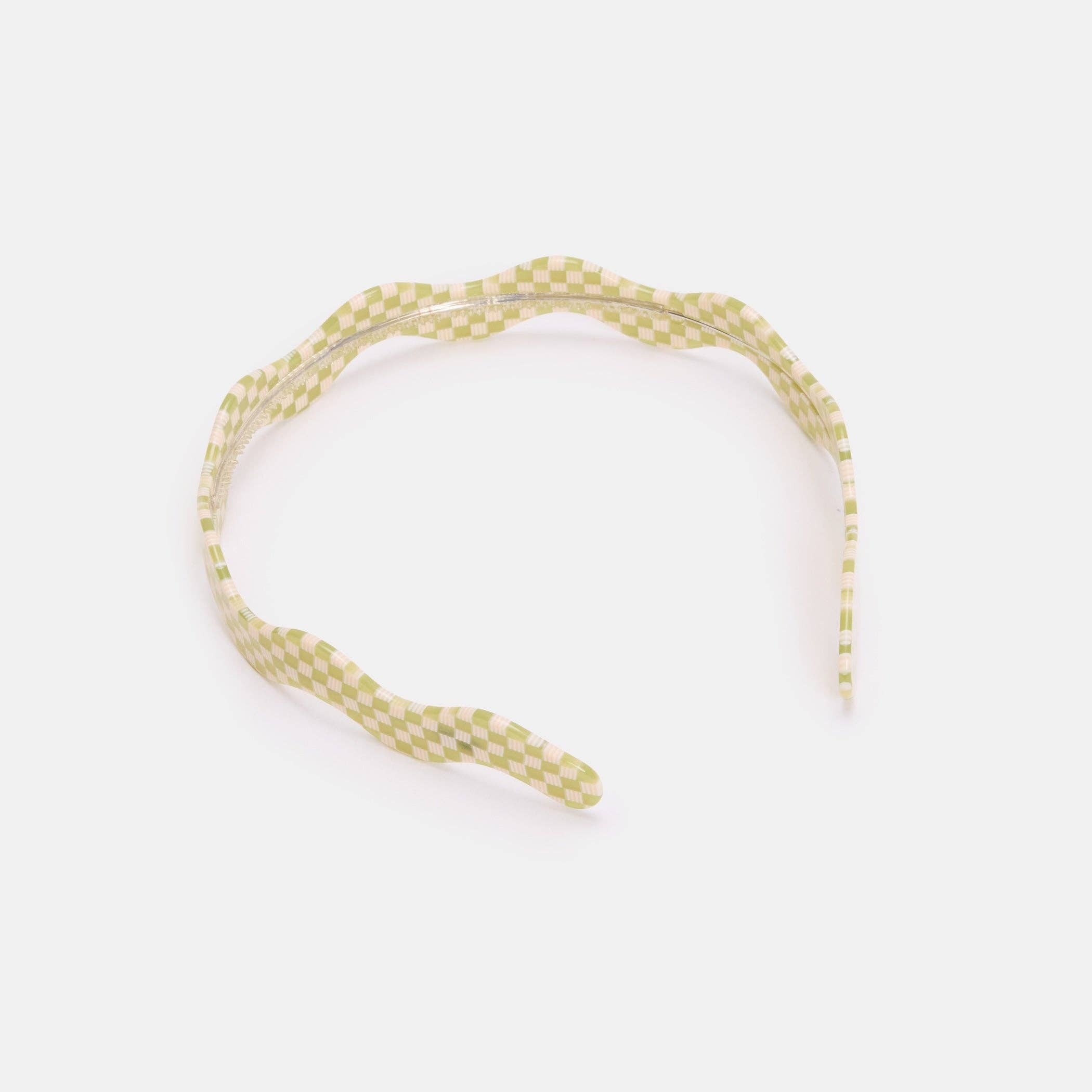 Wavy Headband in Olive Check, photo 1 of 3