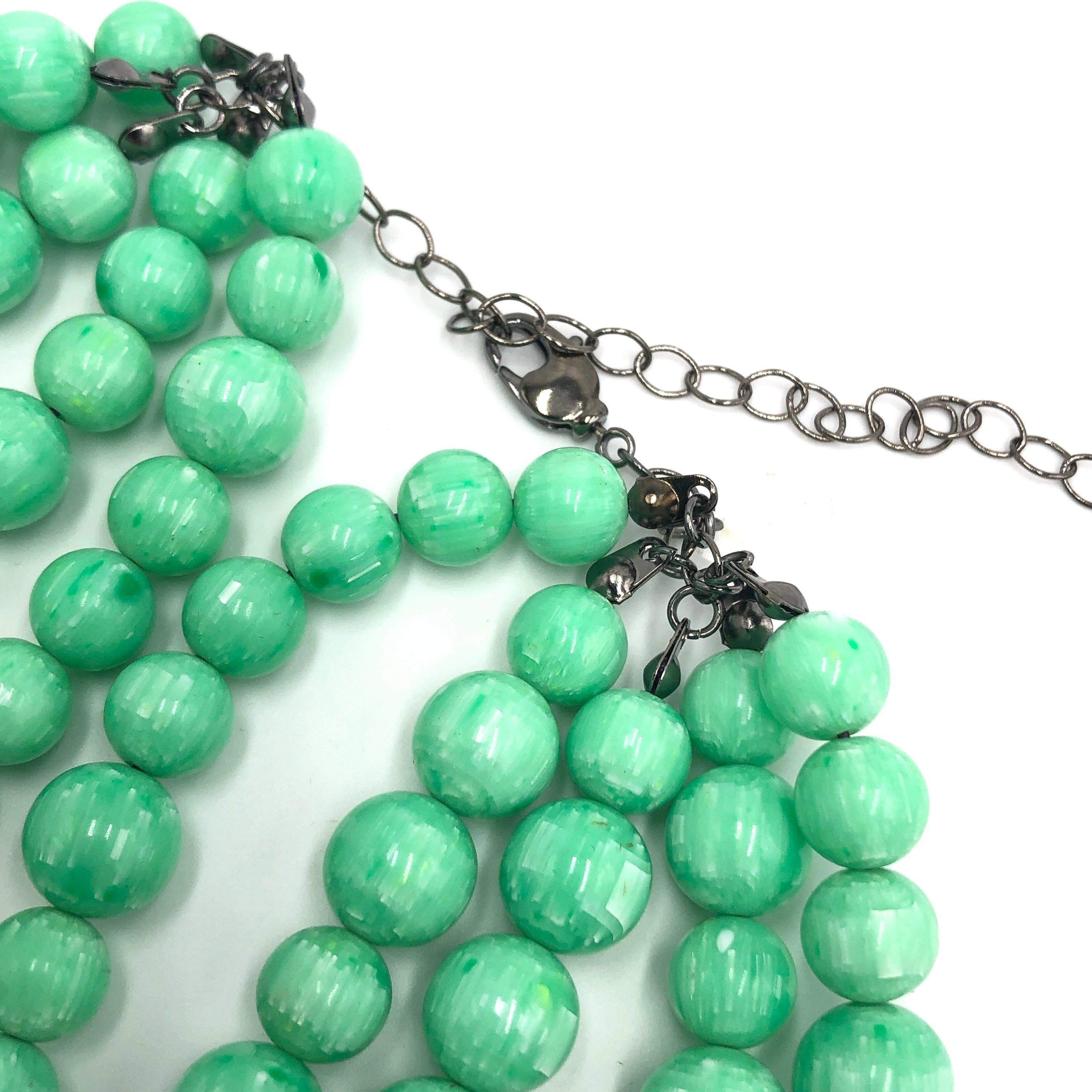 Acid Green Marbled Necklace, photo 5 of 7