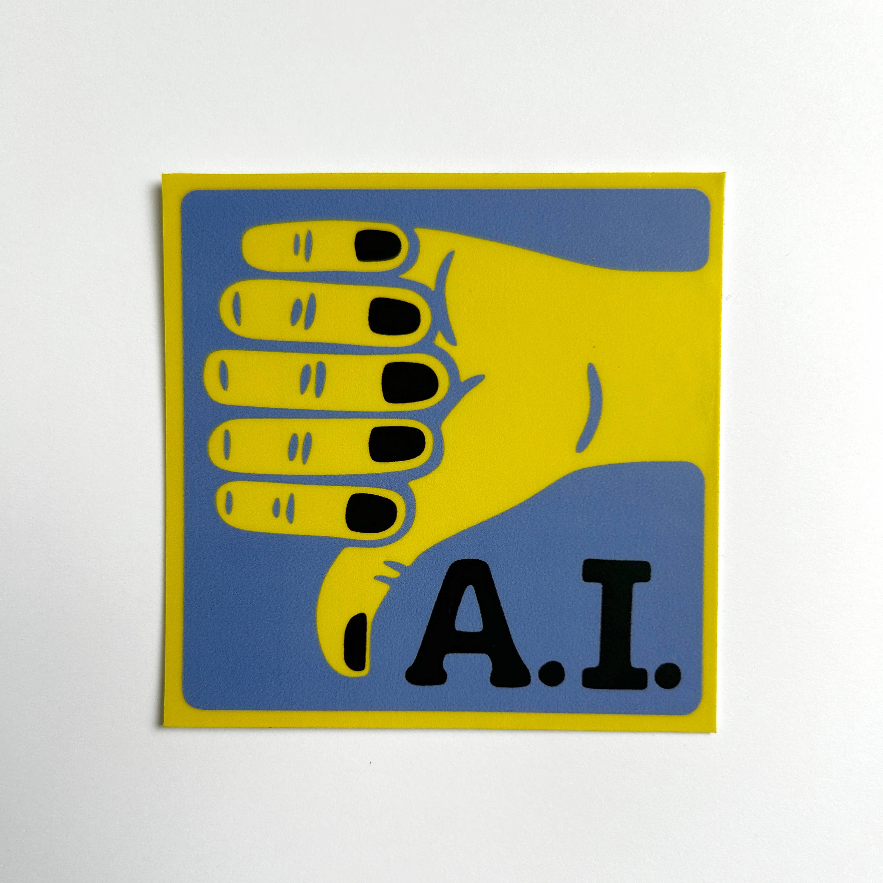 Thumbs Down to AI - Anti-Artificial Intelligence Sticker, photo 2 of 3