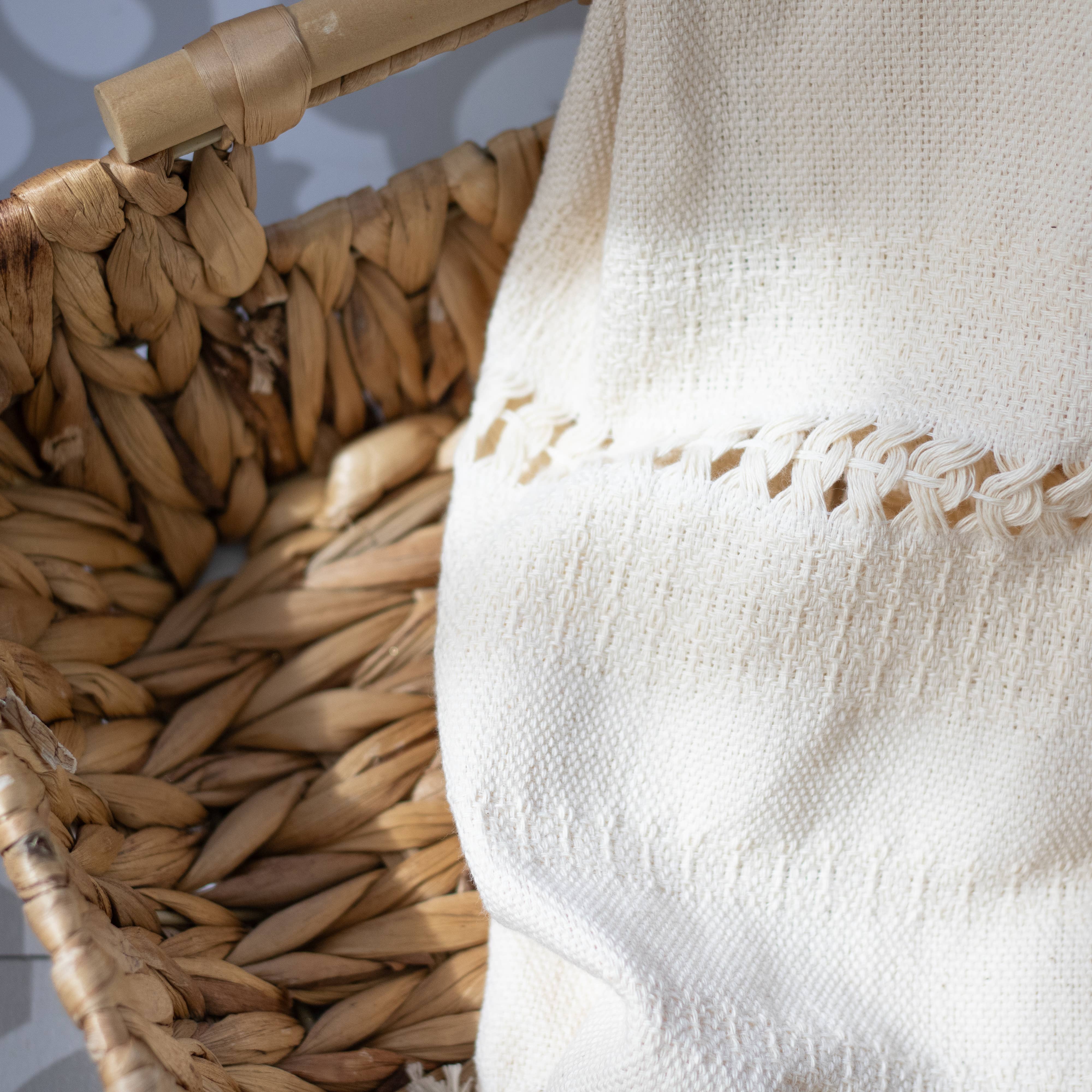 Handwoven Organic Cotton Shawl Wrap - Natural Cotton, photo 3 of 8