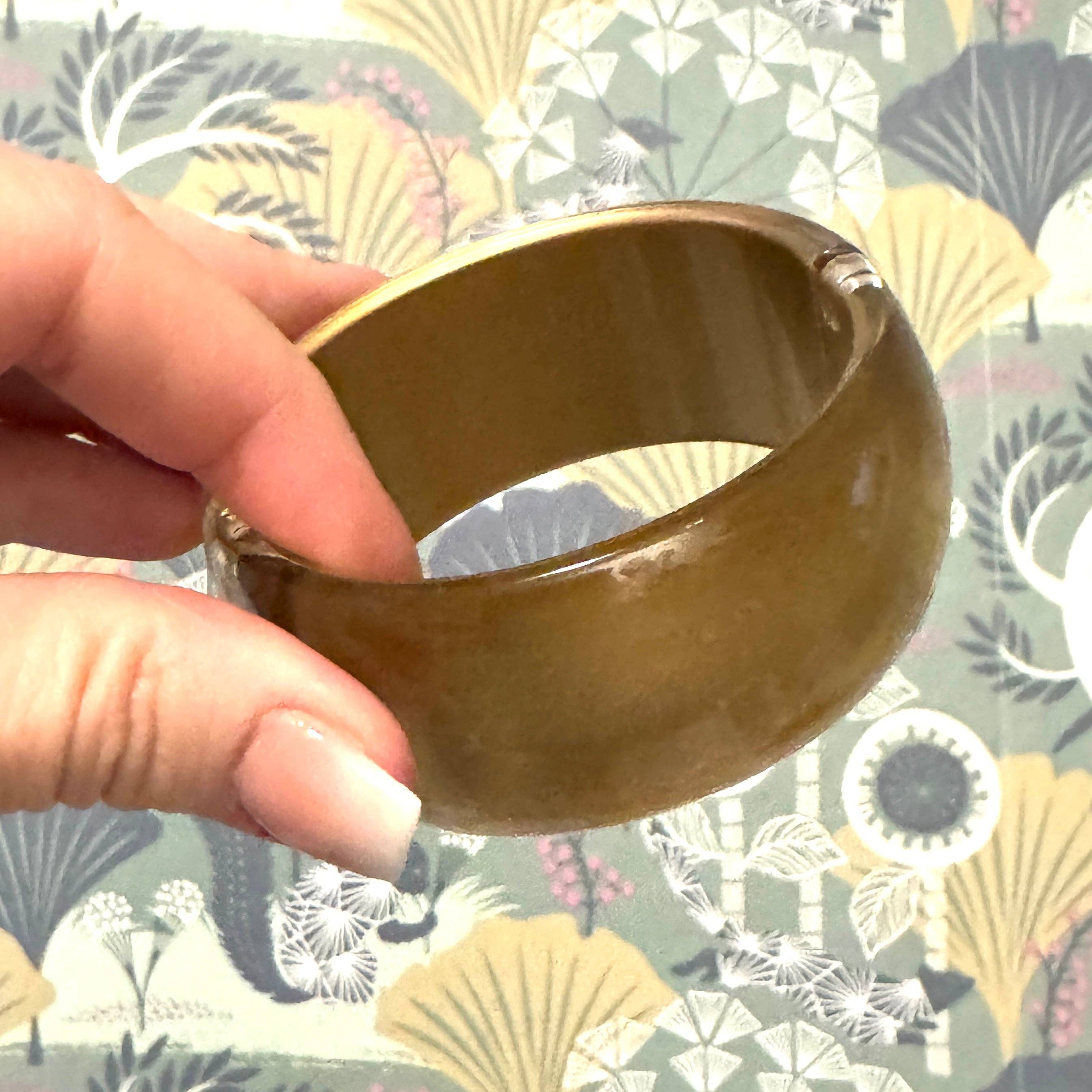 Golden Lining – Vintage Lucite Clamper Bracelet, photo 3 of 6
