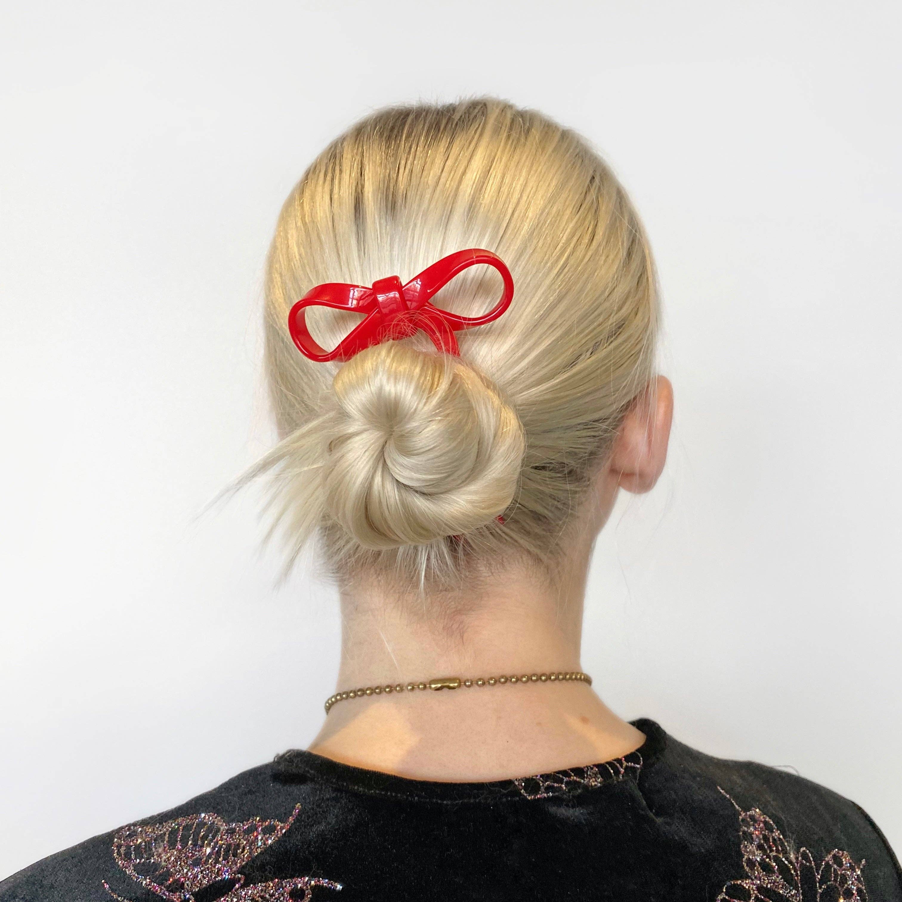 Bow Hairpin in Small Cherry, photo 2 of 6