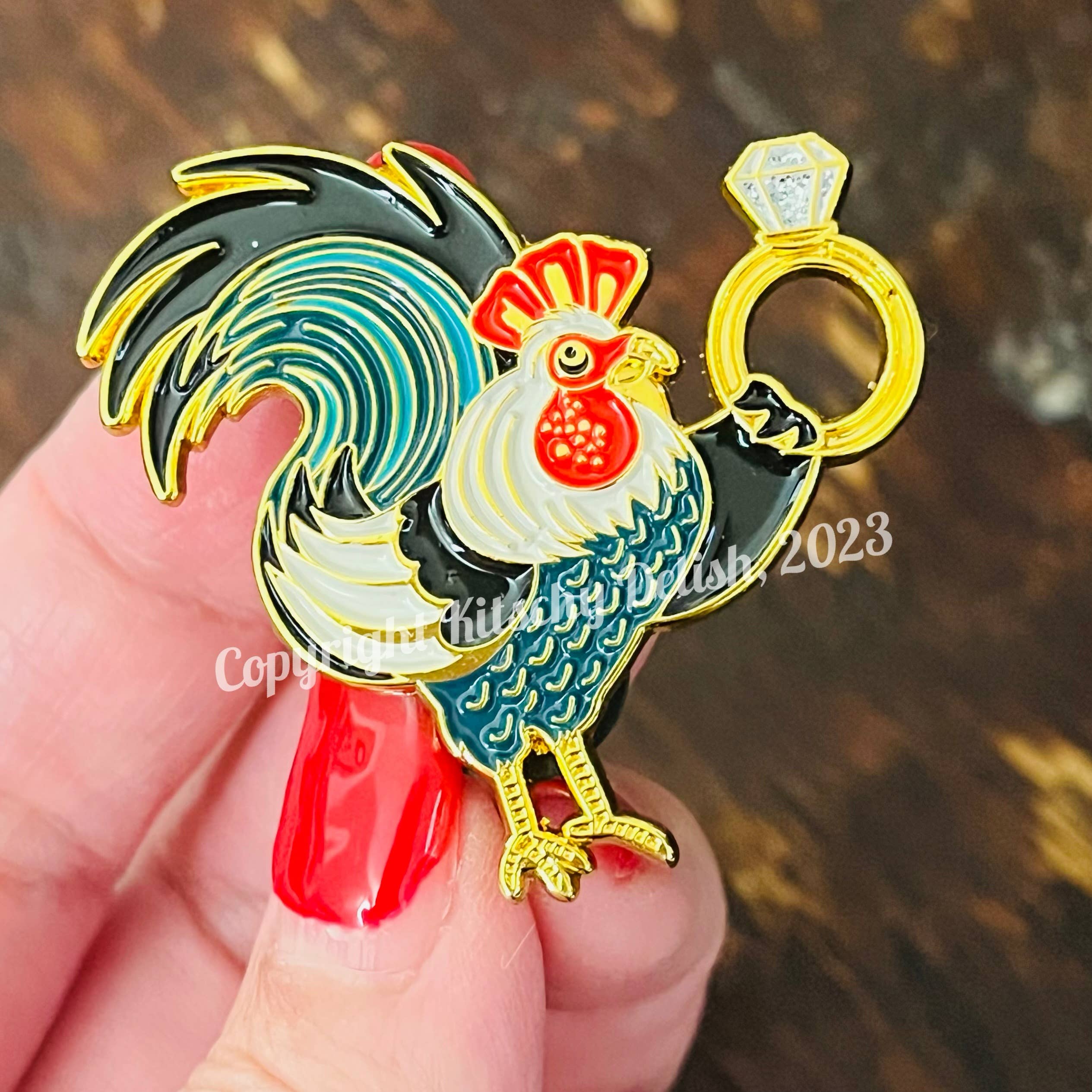 Cock Ring Soft enamel Pin, photo 2 of 2
