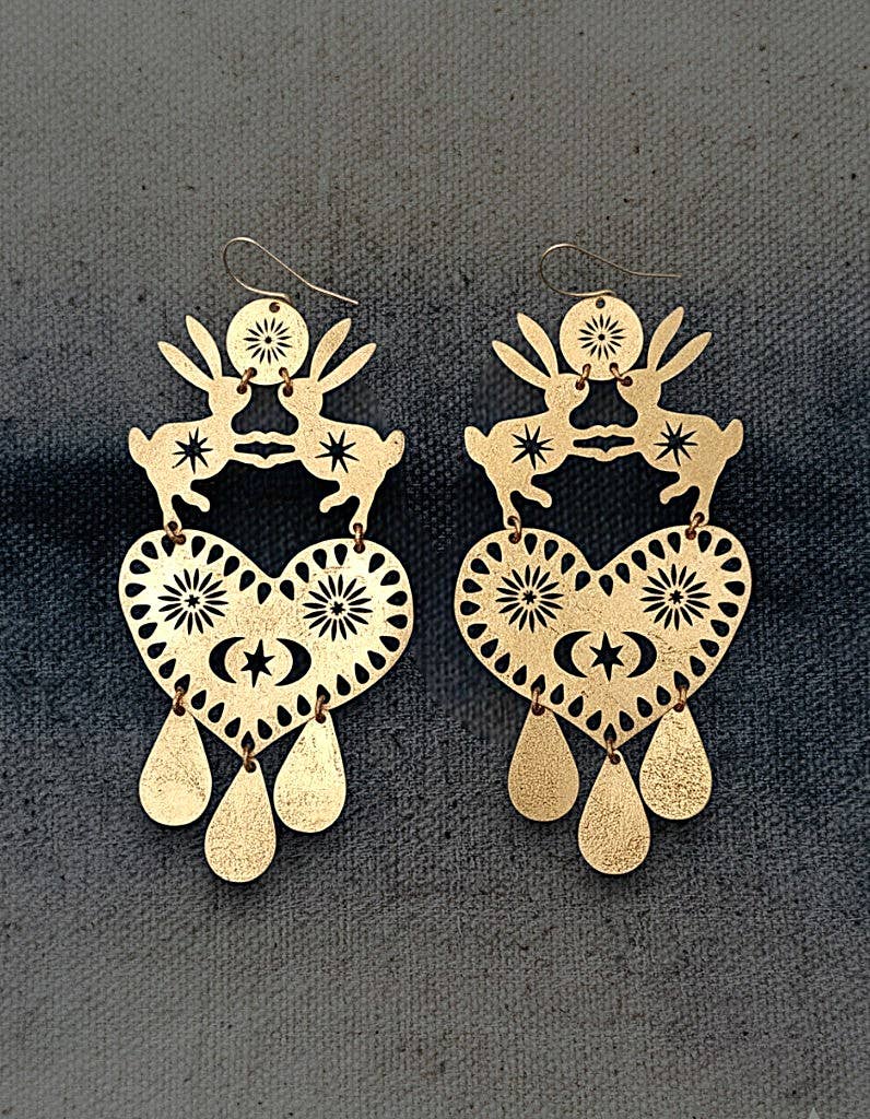 Rabbits heart Earrings, photo 1 of 4