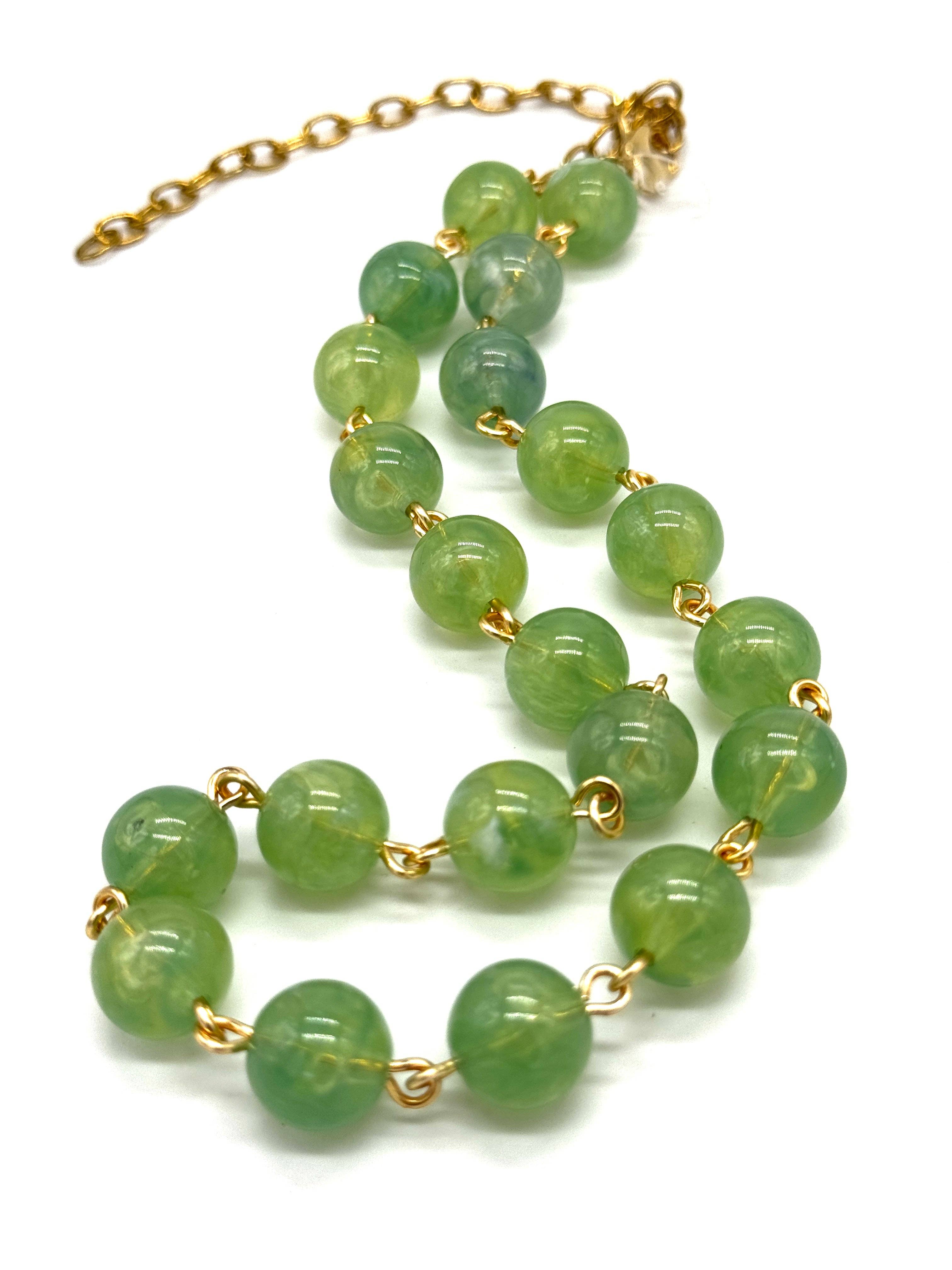 Sage Green Marbled Amelia Necklace, photo 4 of 6