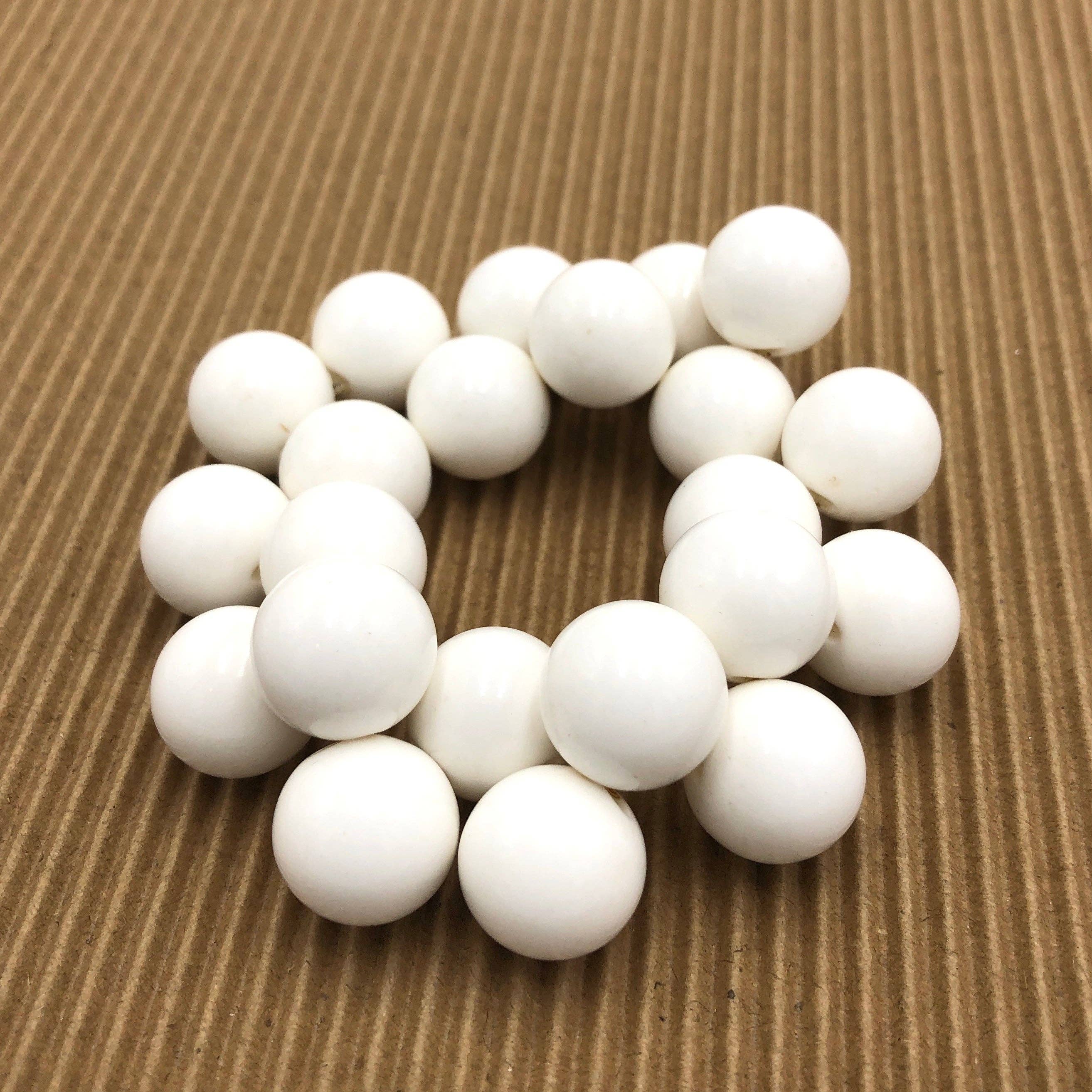 Chunky Button Stackable Stretch Bracelet White, photo 1 of 2