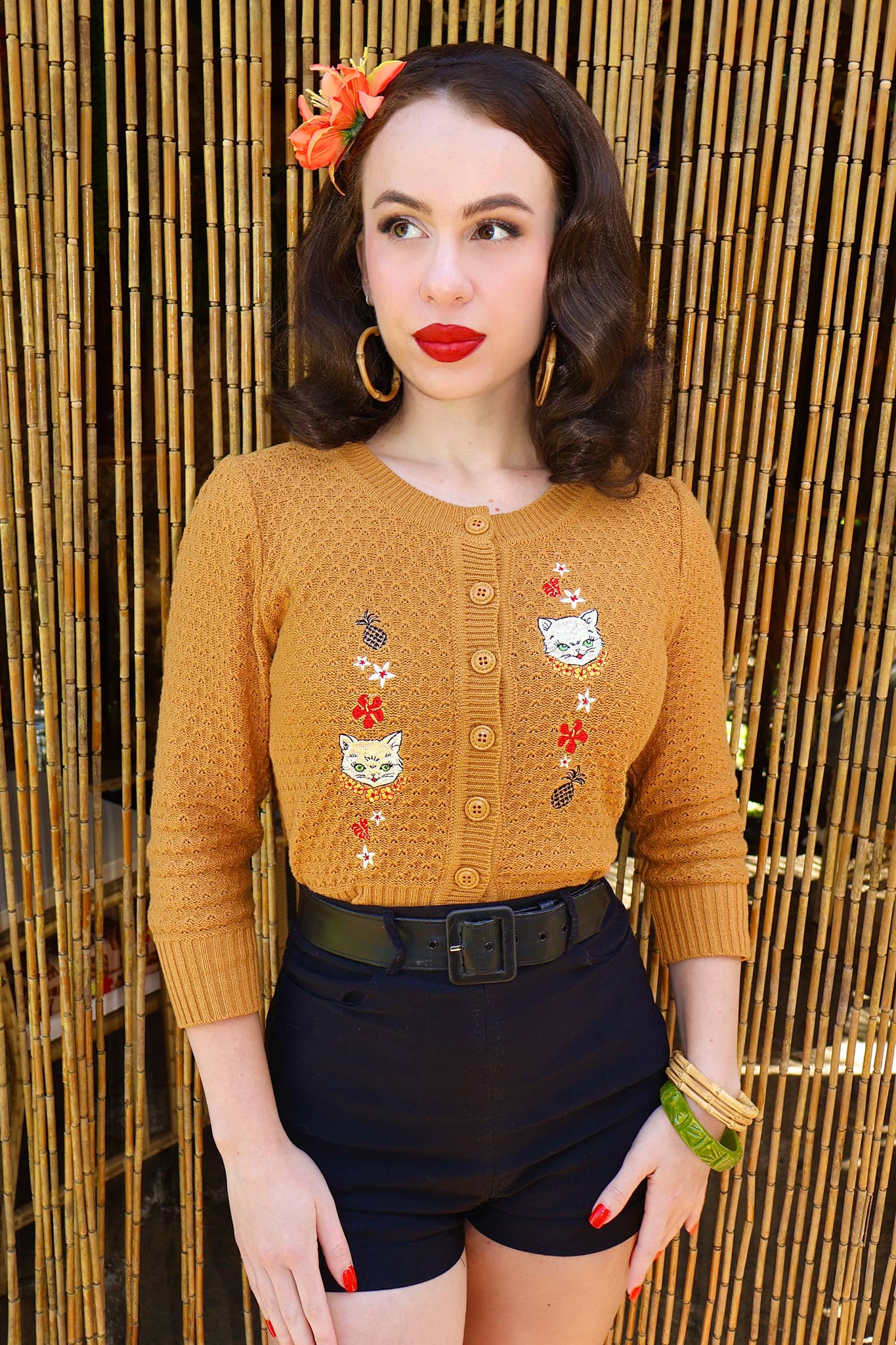 Aloha Cats Cardi in Bronze, photo 1 of 8