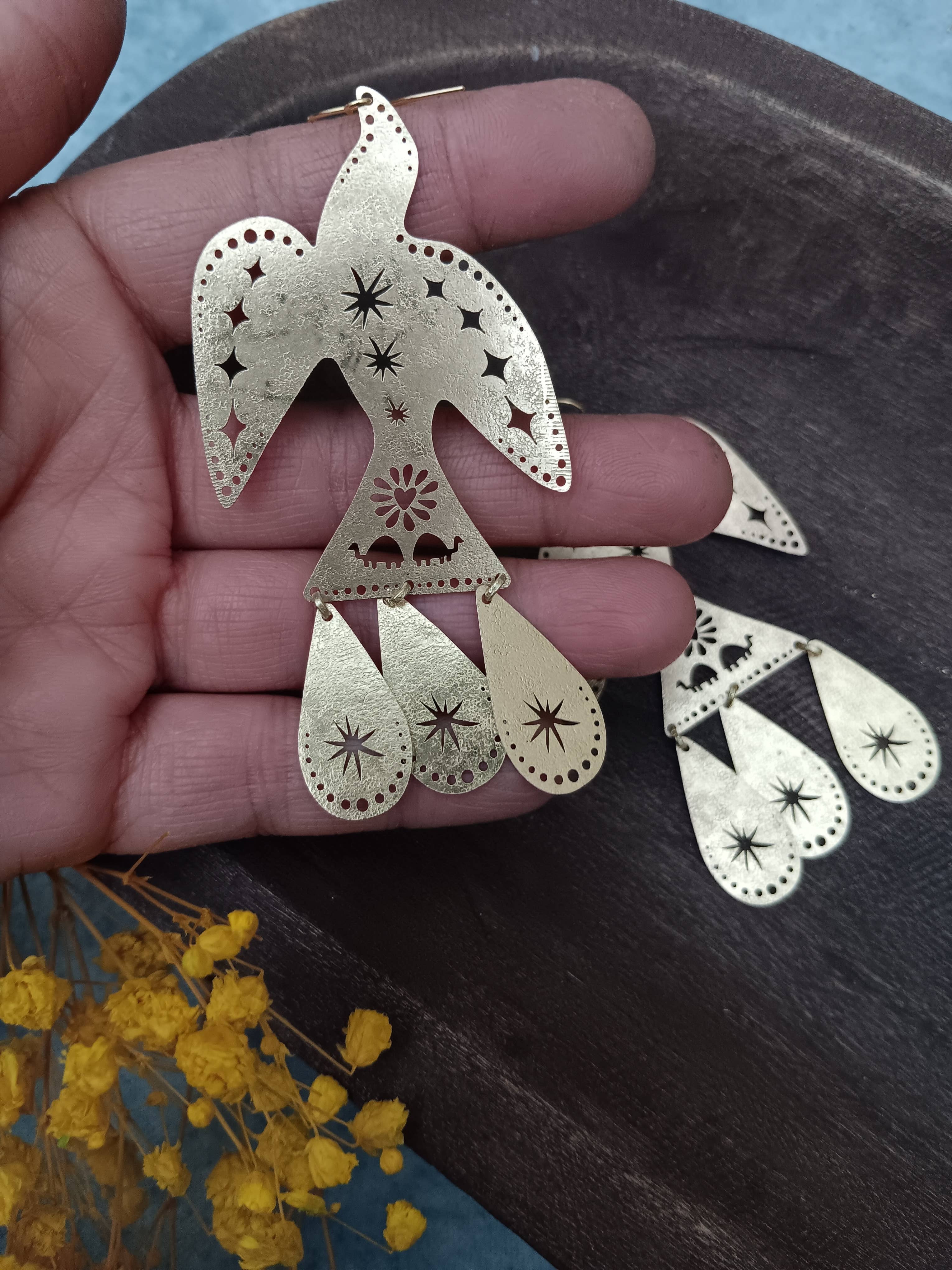 Eagle Brass Earrings, photo 2 of 3
